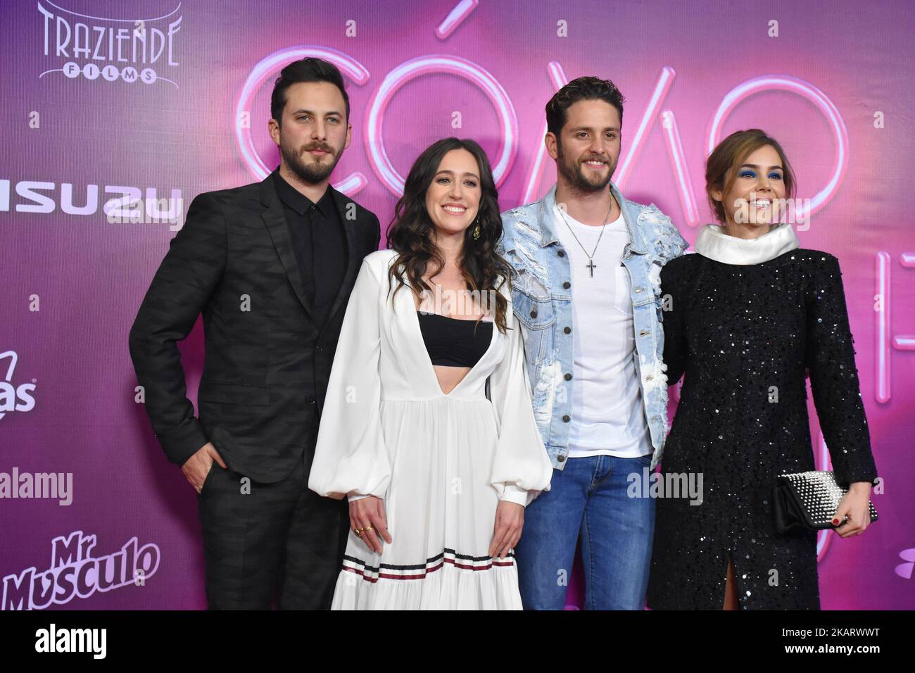 Sebastian Zurita, Mariana Trevino, Christopher Von Uckermann, Camila Sodi are seen attending at red carpet of 'Como Cortar a tu Patan' film premiere on October 10, 2017 in Mexico City, Mexico (Photo by Carlos Tischler/NurPhoto) Stock Photo