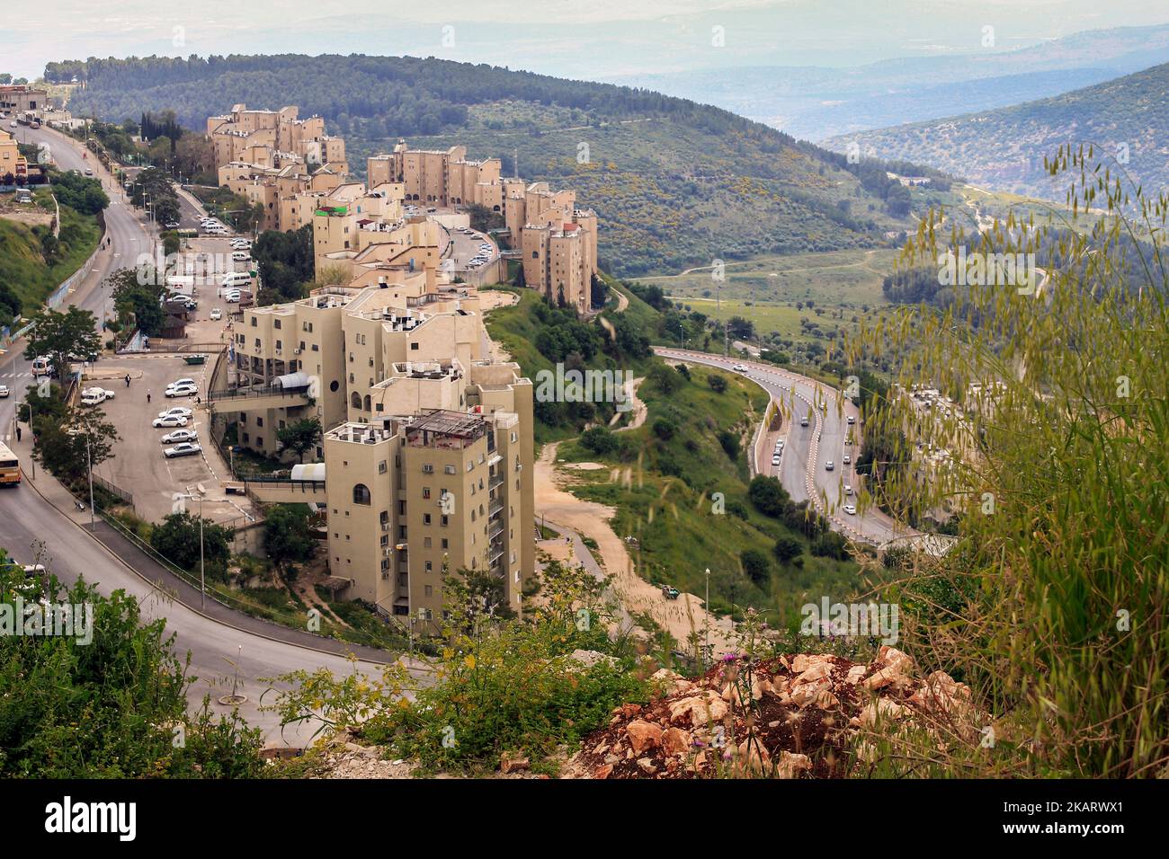 SAFED, ISRAEL - MAY 8, 2011: This is one of the modern urban districts of the city in the Upper Galilee, which is one of the four holy cities for Jews Stock Photo