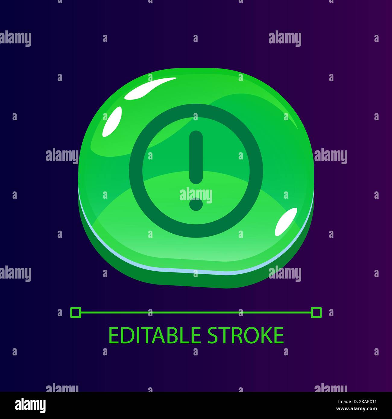 Awareness glossy ui button with linear icon Stock Vector