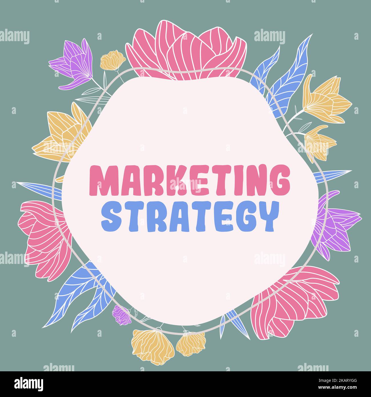 Conceptual display Marketing Strategy. Business idea plan of action