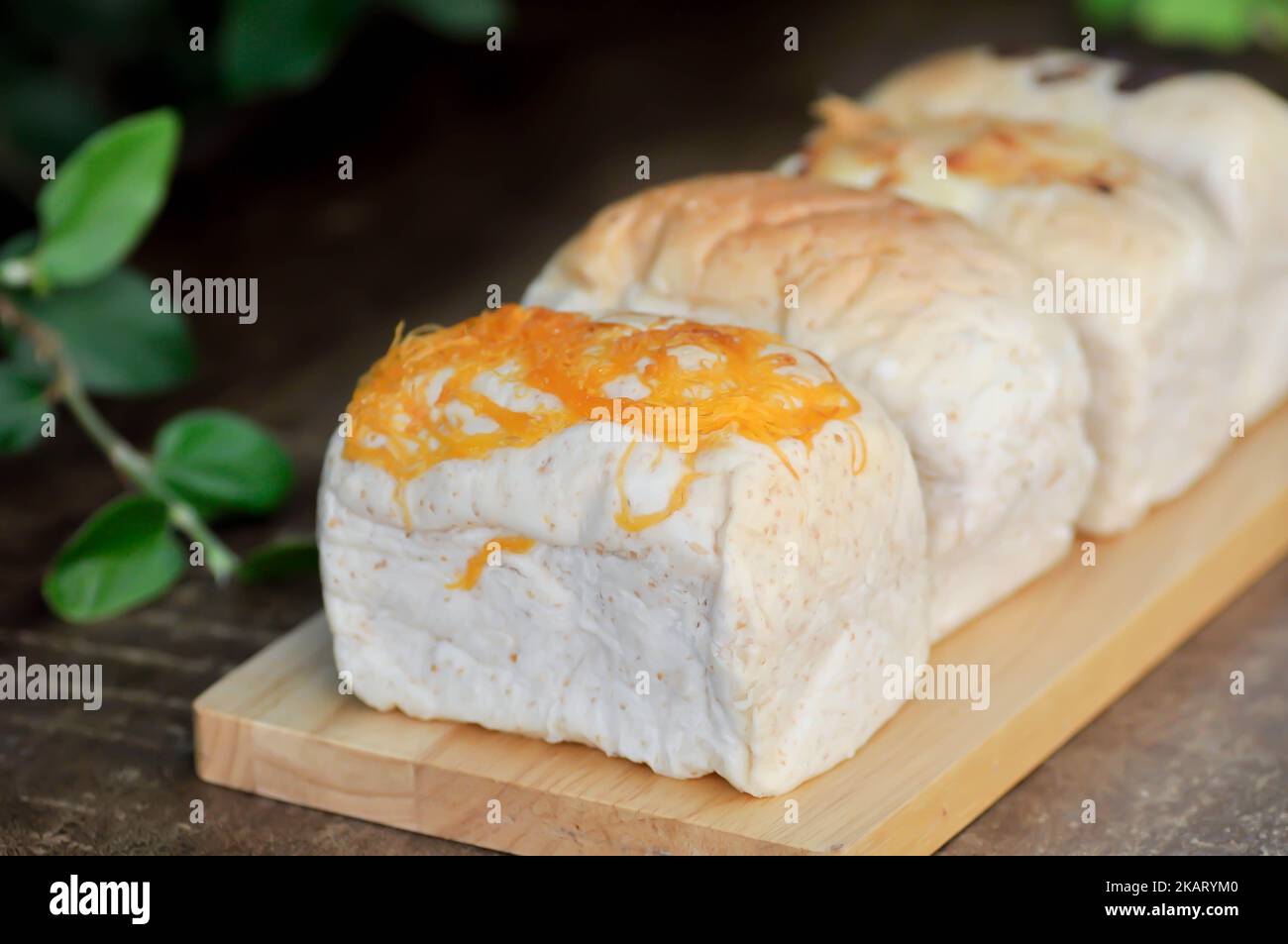 loaf of bread, egg bread or sweetmeat bread or wholewheat bread in the