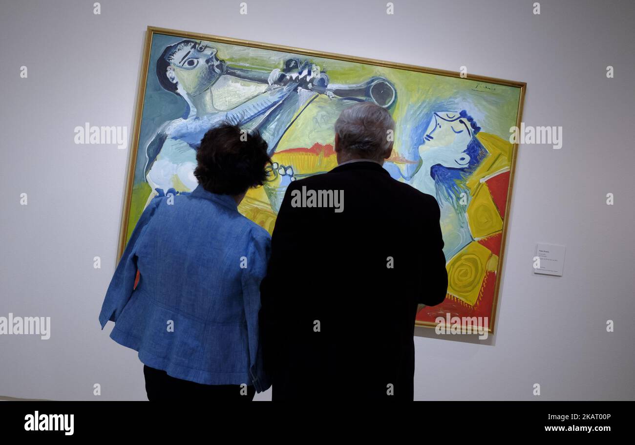 Exhibition PICASSO Y LAUTREC, dedicated to the artistic relationship between Picasso and Lautrec at the Thyssen Museum in Madrid, Spain on October 16, 2017. (Photo by Oscar Gonzalez/NurPhoto) Stock Photo