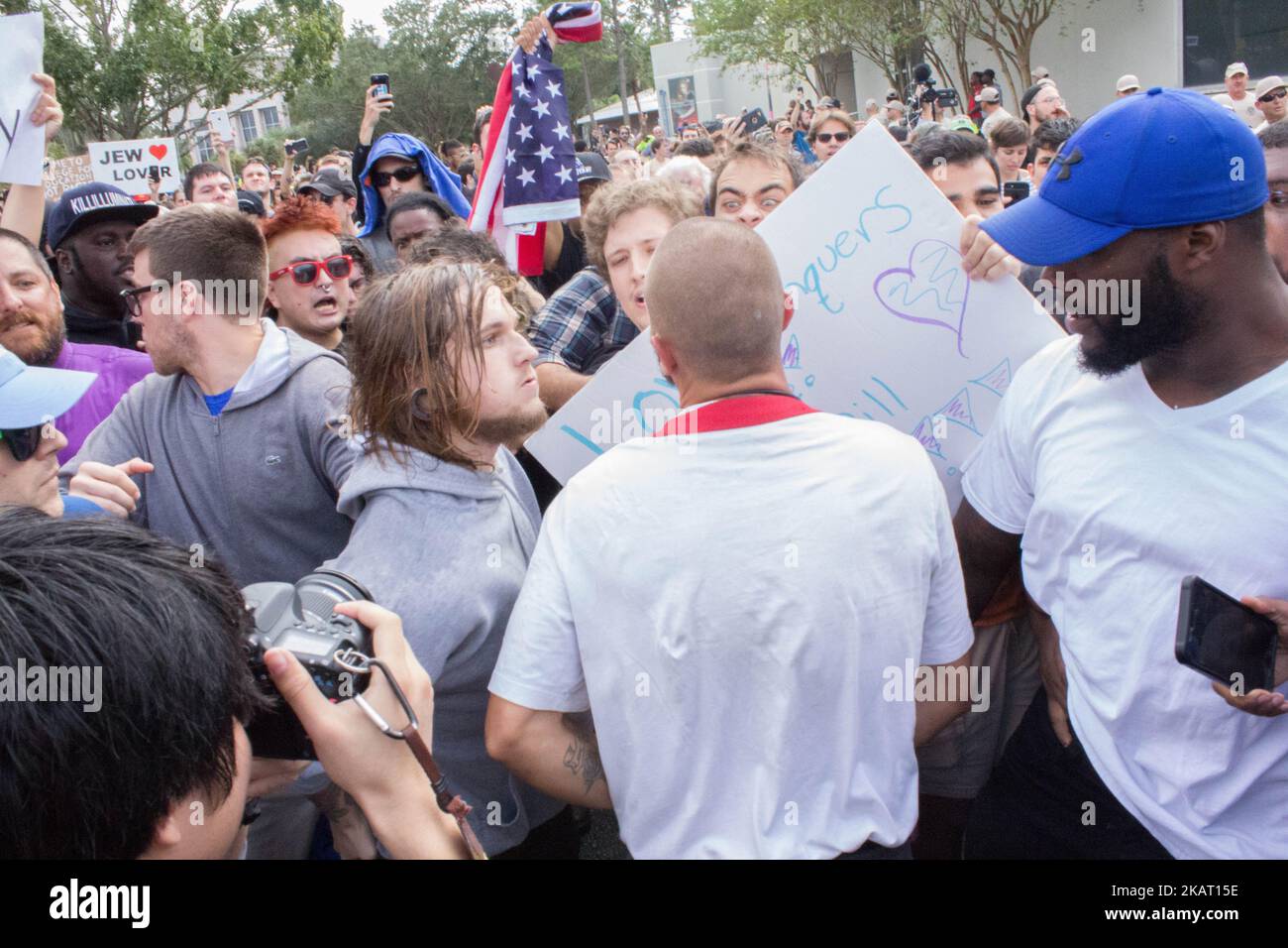 Protesters confront a Neo-Nazi outside Richard Spencer's speech at the ...