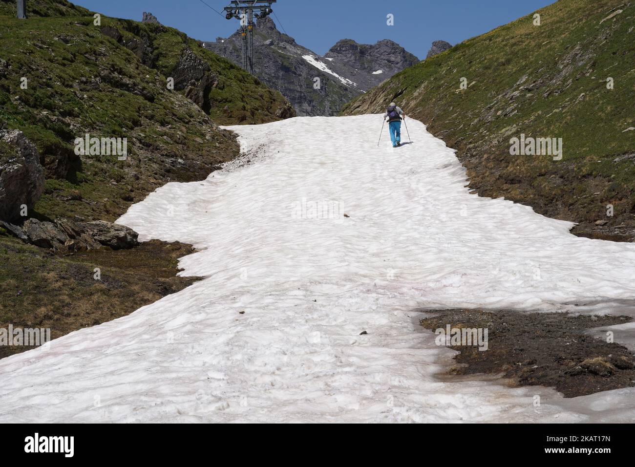 Senior man with walking poles hi-res stock photography and images - Alamy