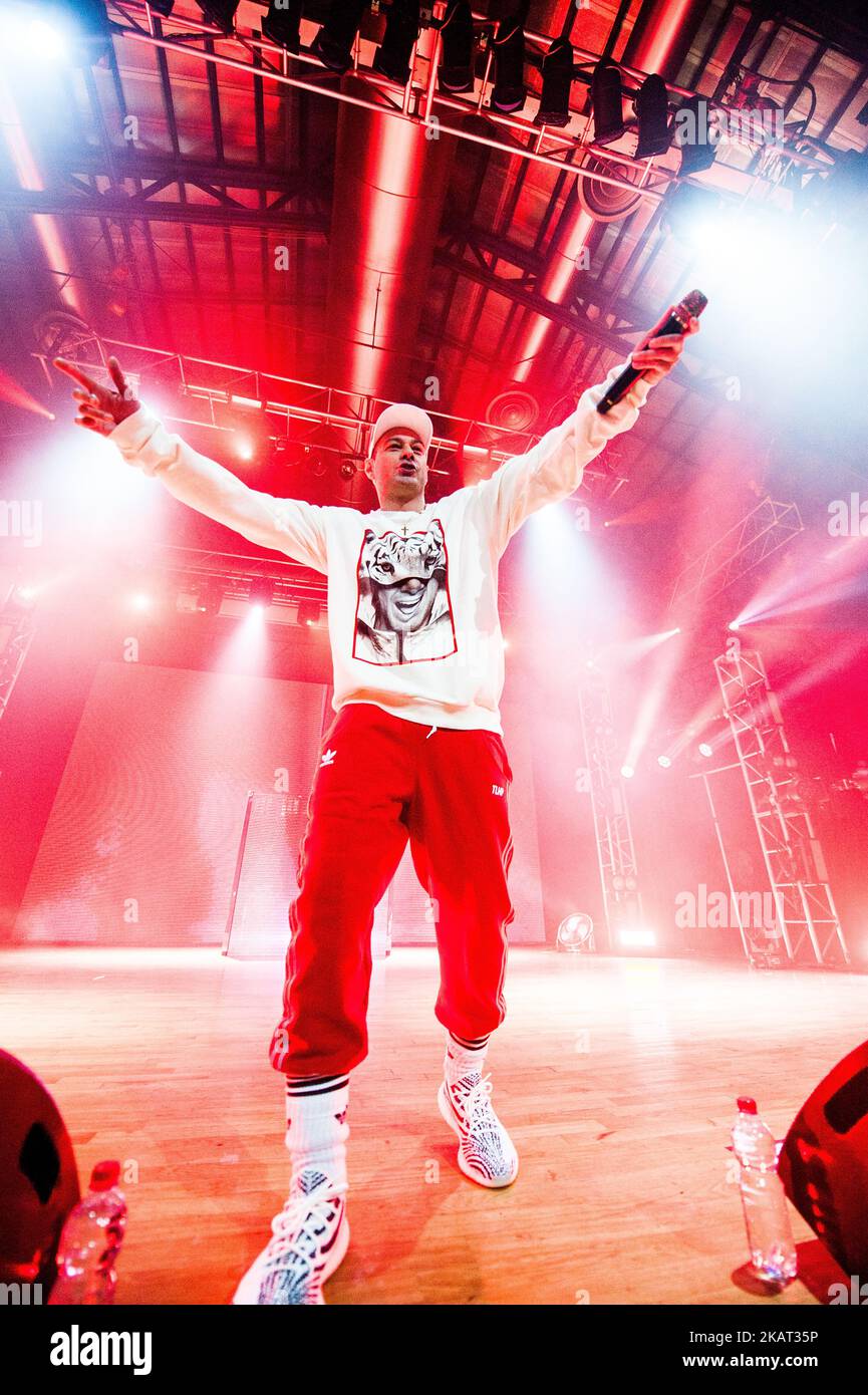 Italian Rapper Fabio The Italian rapper Fabri Fibra (real name Fabrizio Tarducci) performs ...