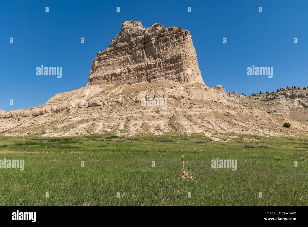 Rock face at Scotts Bluff National Monument, Gering, Nebraska, USA Stock Photo