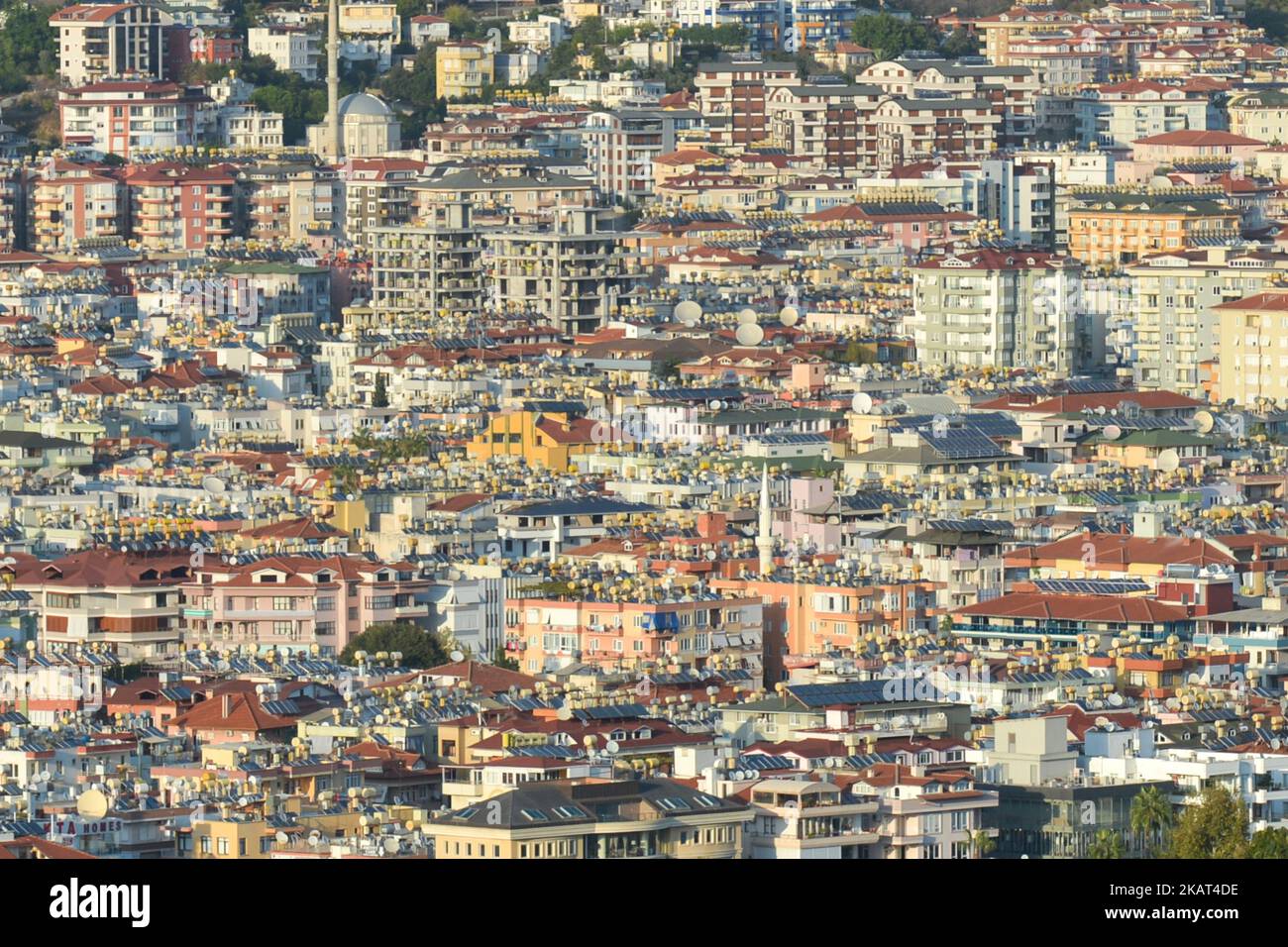 A general view of Alanya. On Sunday, 9 October 2017, in Alanya, Turkey. (Photo by Artur Widak/NurPhoto)  Stock Photo