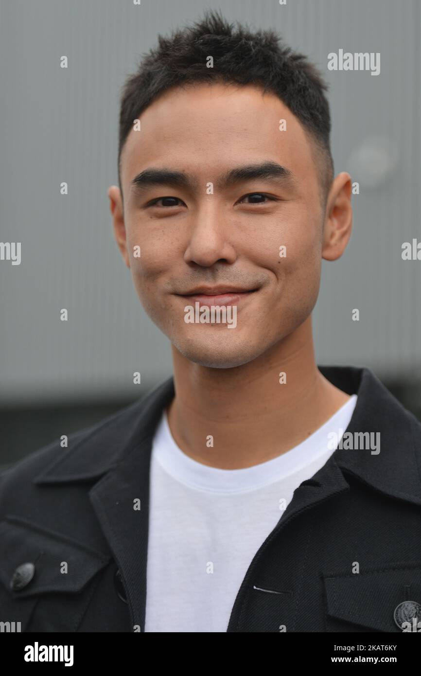 Ethan Ruan is a Taiwanese actor and model photographed during the 1st TDF Shanghai Criterium 2017 on October 29, 2017 in Shanghai, China. (Photo by Artur Widak/NurPhoto) Stock Photo