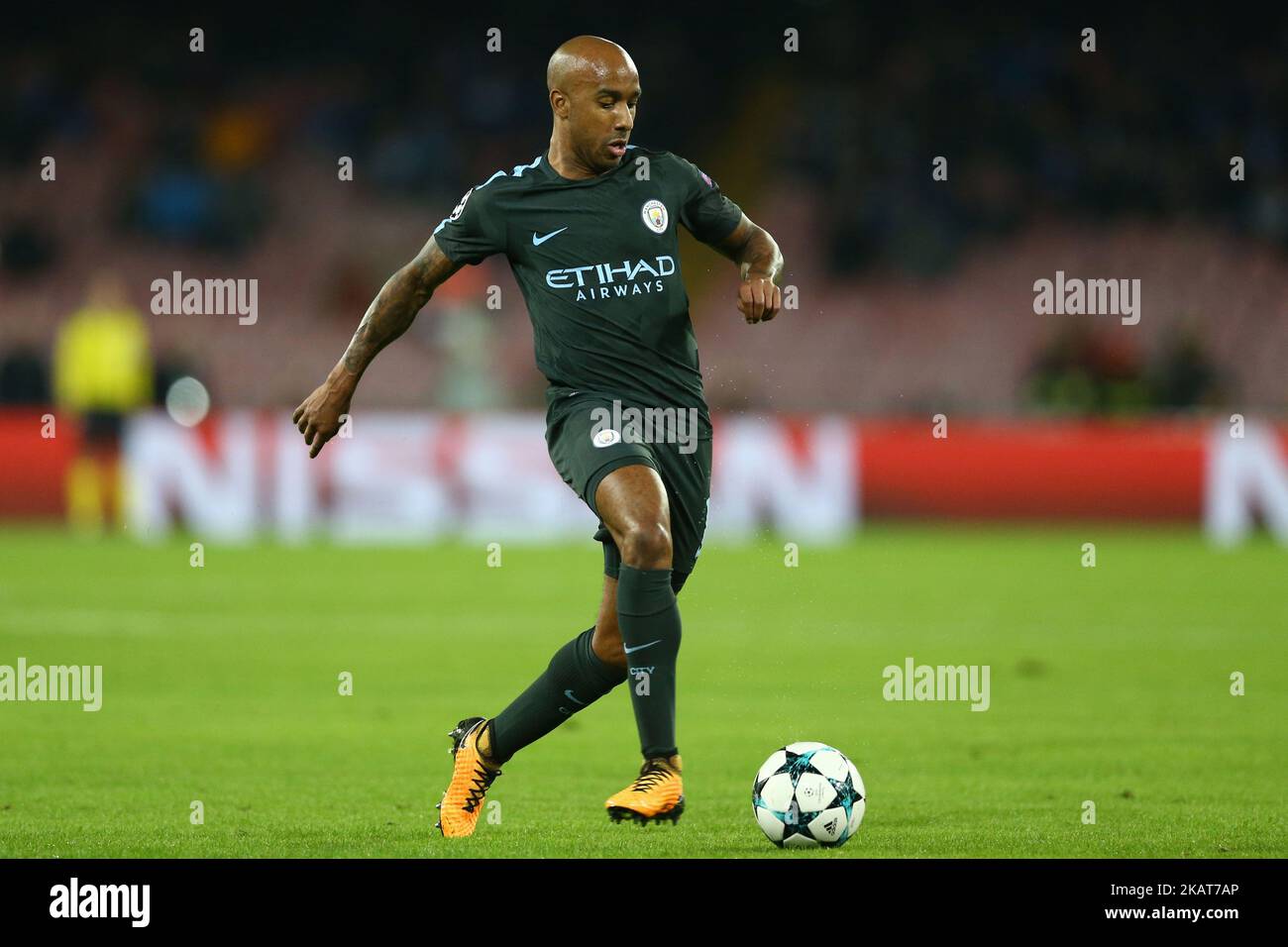 Fabian Delph of Manchester City during the UEFA Champions League Fabian Delph of Manchester City during the UEFA Champions League