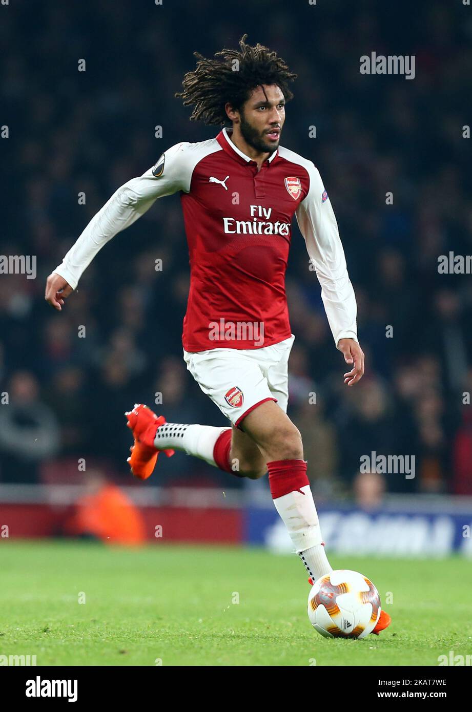 Arsenal's Mohamed Elneny during UEFA Europa League Group H match between Arsenal and Red Star Belgrade (Crvena Zvezda) at The Emirates, in London, UK on November 2, 2017. (Photo by Kieran Galvin/NurPhoto) Stock Photo