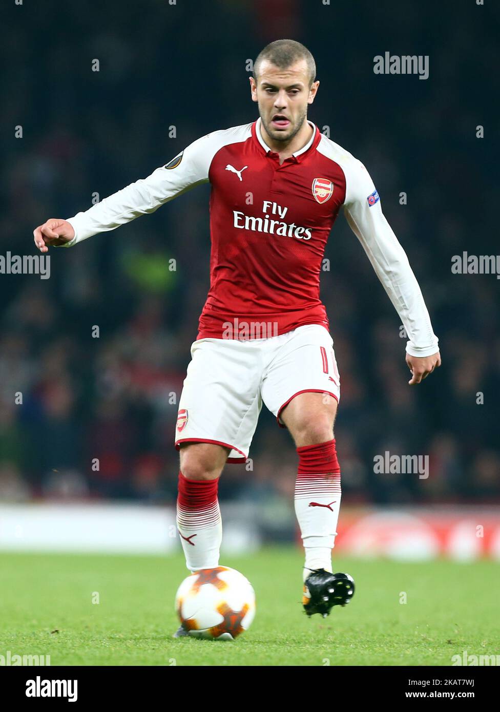 Arsenal's Jack Wilshere during UEFA Europa League Group H match between Arsenal and Red Star Belgrade (Crvena Zvezda) at The Emirates, in London, UK on November 2, 2017. (Photo by Kieran Galvin/NurPhoto)  Stock Photo