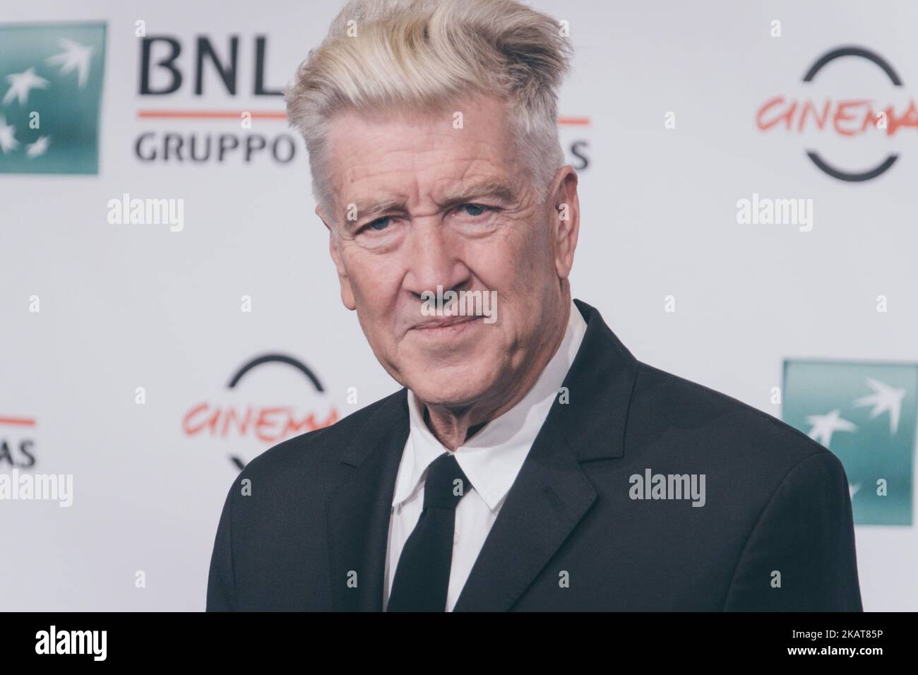 David Lynch attends a photocall during the 12th Rome Film Fest at Auditorium Parco Della Musica on November 4, 2017 in Rome, Italy. (Photo by Luca Carlino/NurPhoto) Stock Photo