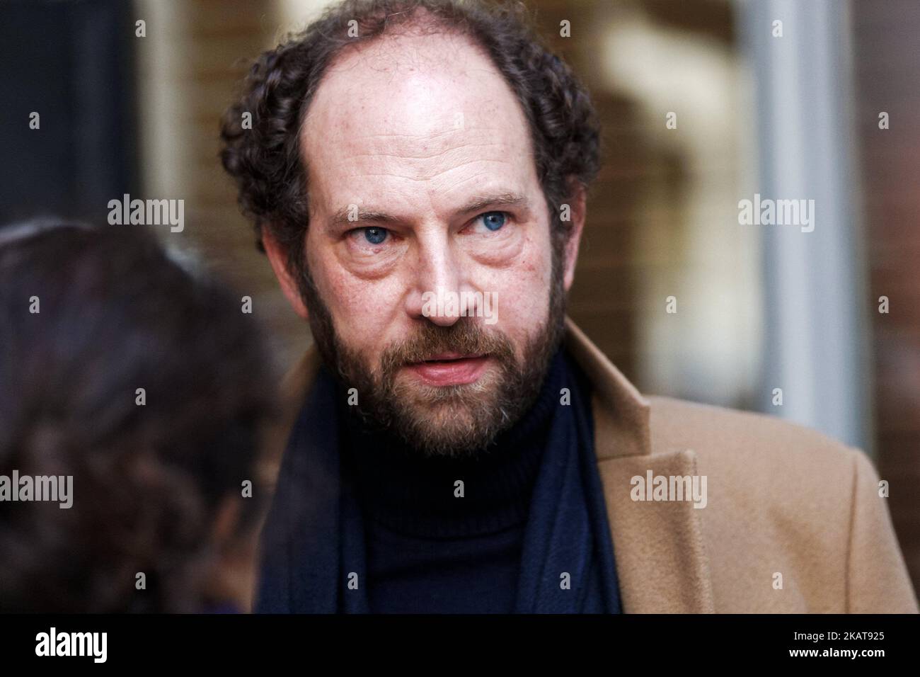 French writer Olivier Guez at the restaurant Drouant in Paris, France on November 6, 2017. Olivier Guez wins the Renaudot prize for his novel ‘La Disparition de Josef Mengele’, or ‘The Disappearance of Josef Mengele’. The Renaudot prize while not officially related to the Prix Goncourt, is a kind of complement to it, announcing its laureate at the same time and place as the Prix Goncourt, namely on the first Tuesday of November at the Drouant restaurant in Paris. (Photo by Michel Stoupak/NurPhoto) Stock Photo