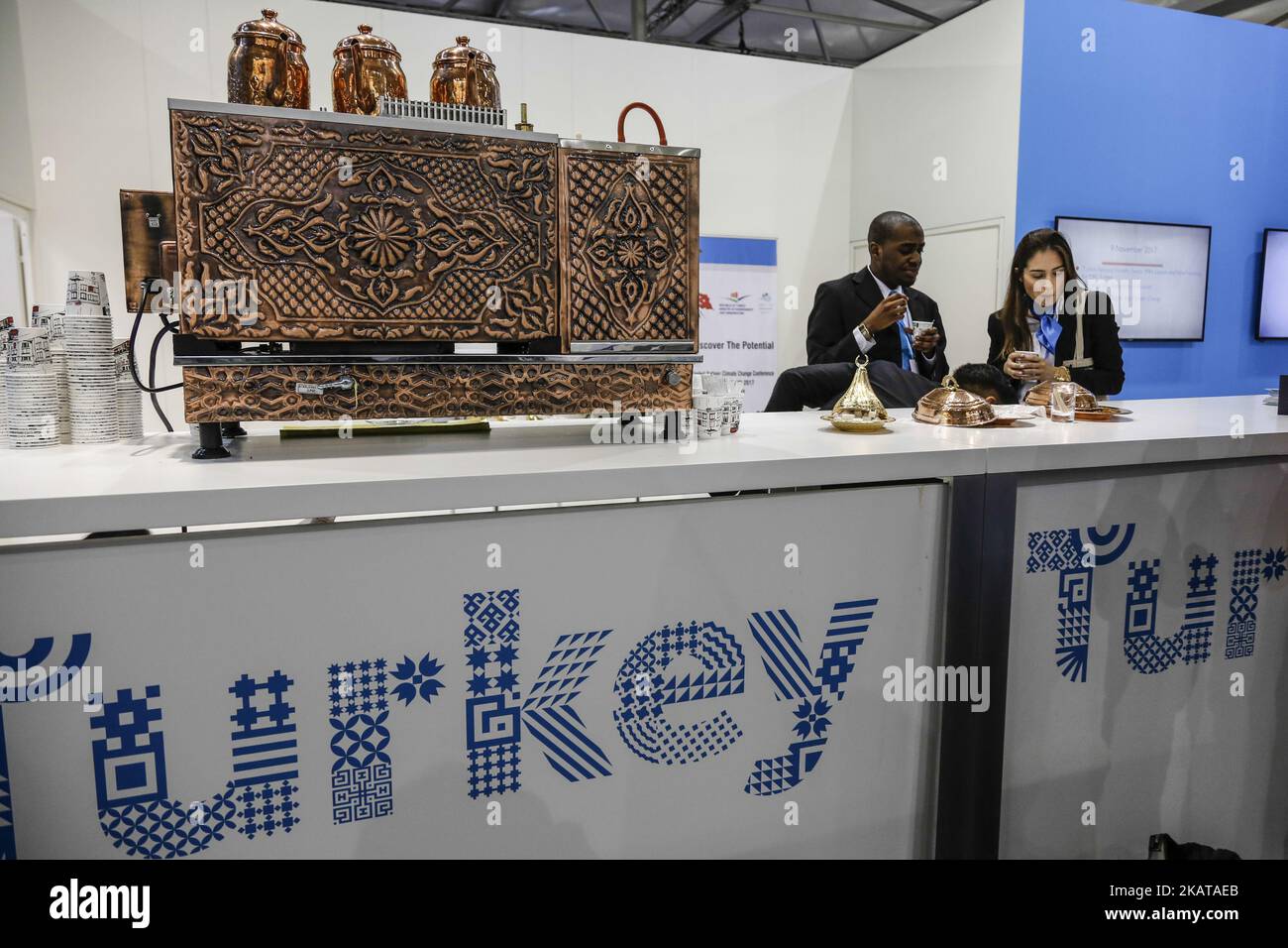 Turkey Pavilon at the COP23 Fiji conference in Bonn, Germany on the 10th of November 2017. COP23 if organized by UN Framework Convention for Climate Change. Fiji holds presidency over this meeting in Bonn. (Photo by Dominika Zarzycka/NurPhoto) Stock Photo