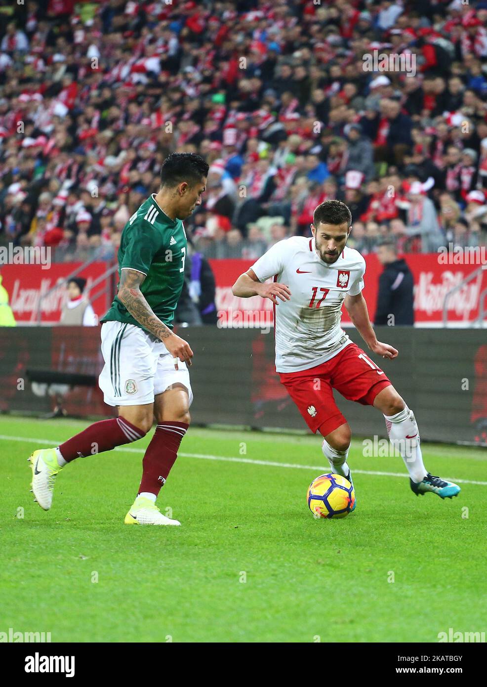 Maciej Makuszewski during the international friendly soccer match between Poland and Mexico at the Energa Stadium in Gdansk, Poland on 13 November 2017 (Photo by Mateusz Wlodarczyk/NurPhoto) Stock Photo