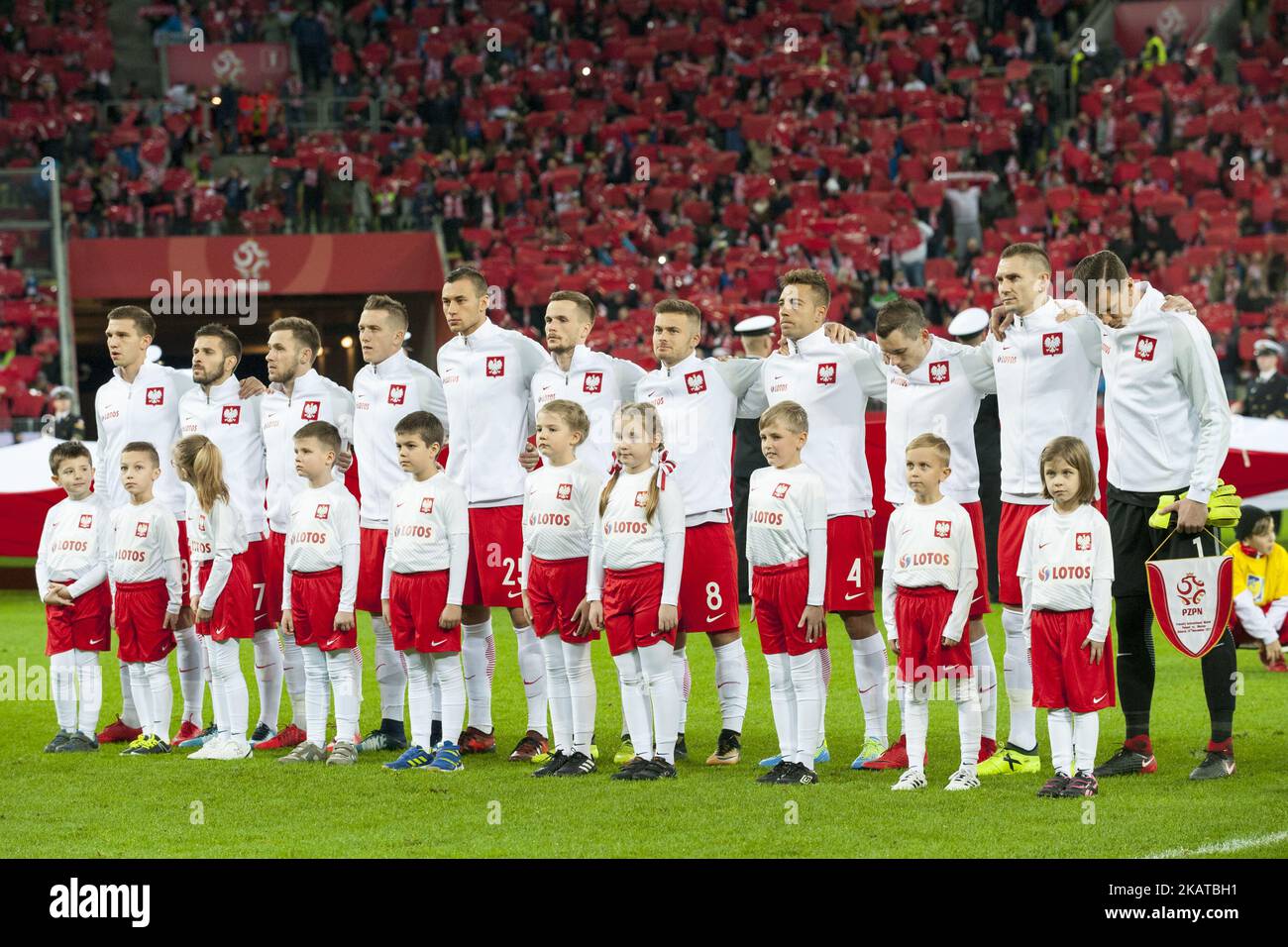 The national football team of Poland during the International Friendly match between Poland and Mexico at Energa Stadium in Gdansk, Poland on November 13, 2017 (Photo by Andrew Surma/NurPhoto) Stock Photo