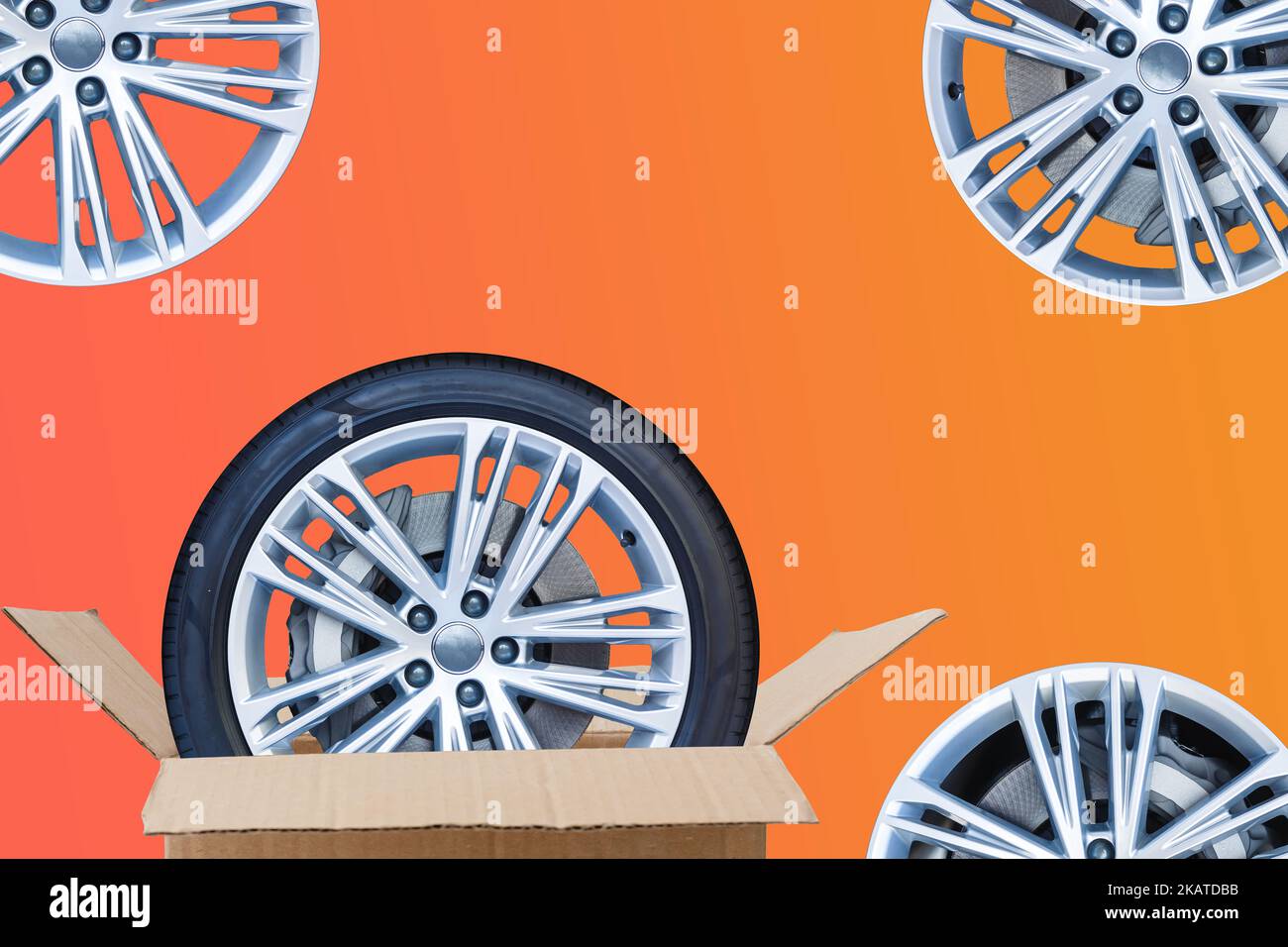 Car tires with a great profile in the car repair shop. winter tyres