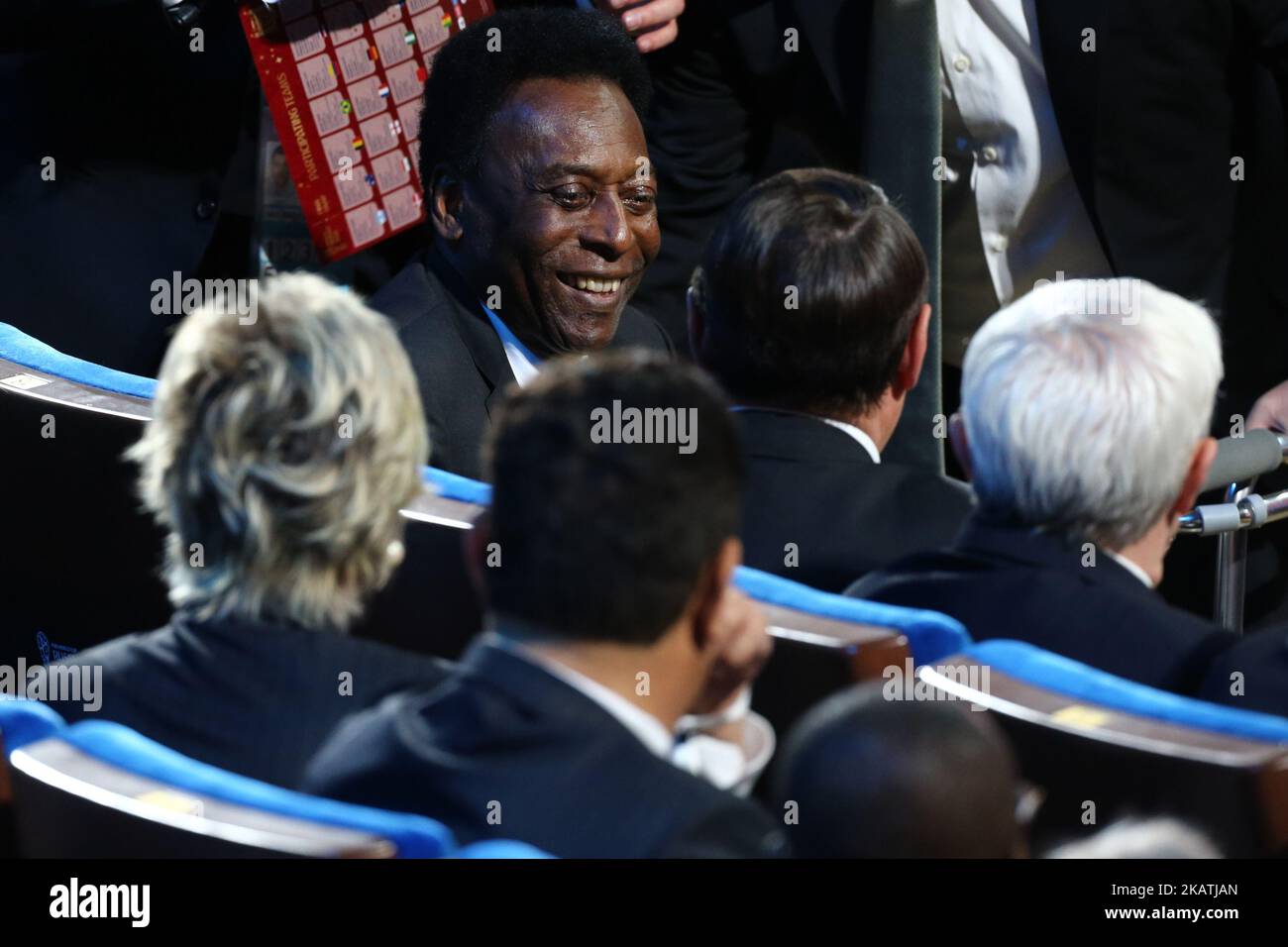 Pele looks on before the Final Draw for the 2018 FIFA World Cup at the State Kremlin Palace on December 01, 2017 in Moscow, Russia. (Photo by Igor Russak/NurPhoto) Stock Photo
