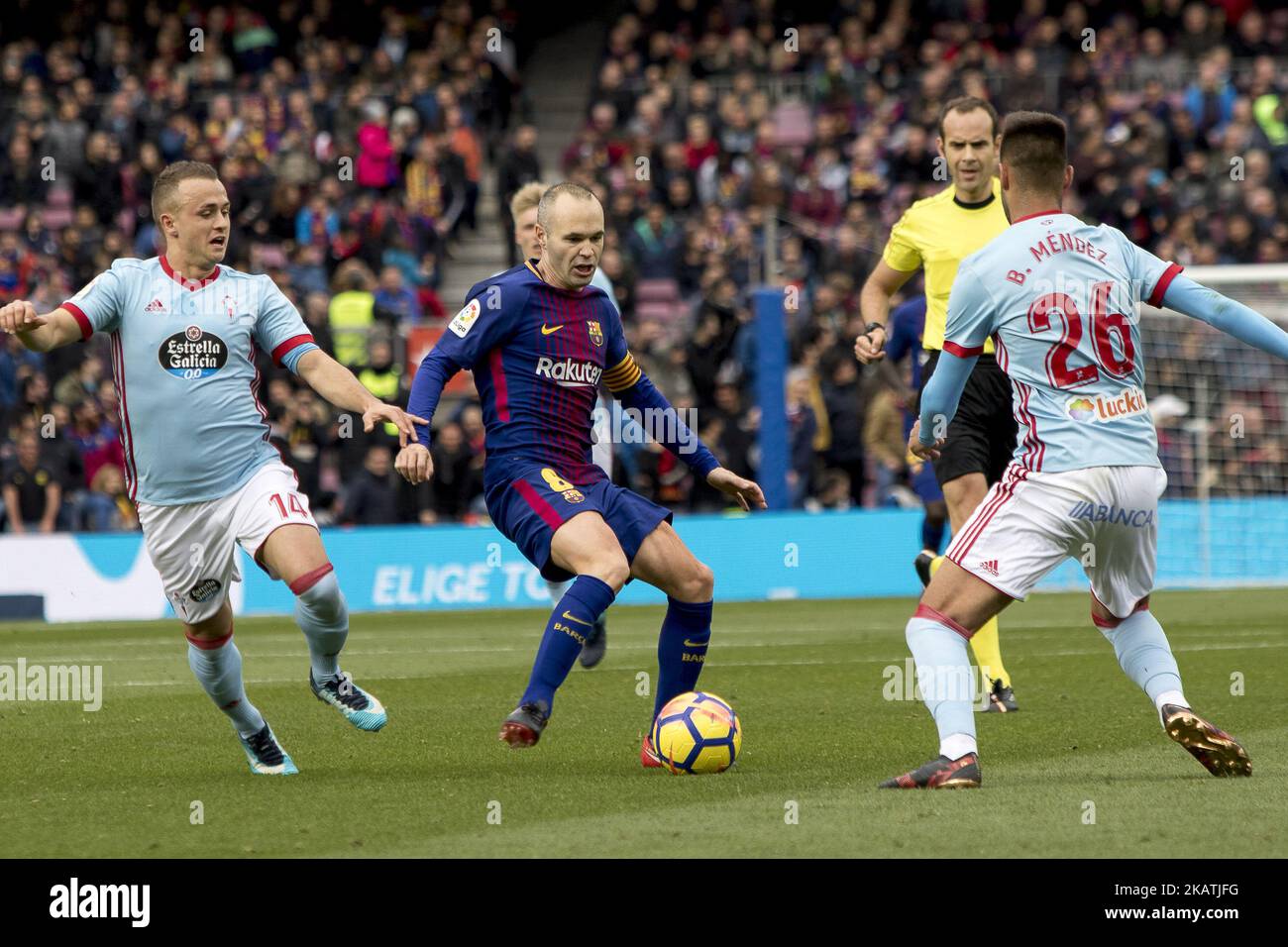 Andres Iniesta during the spanih league match between FC Barcelona and RC Celta de Vigo at the Camp Nou Stadium in Barcelona, Catalonia, Spain (Photo by Miquel Llop/NurPhoto) Stock Photo