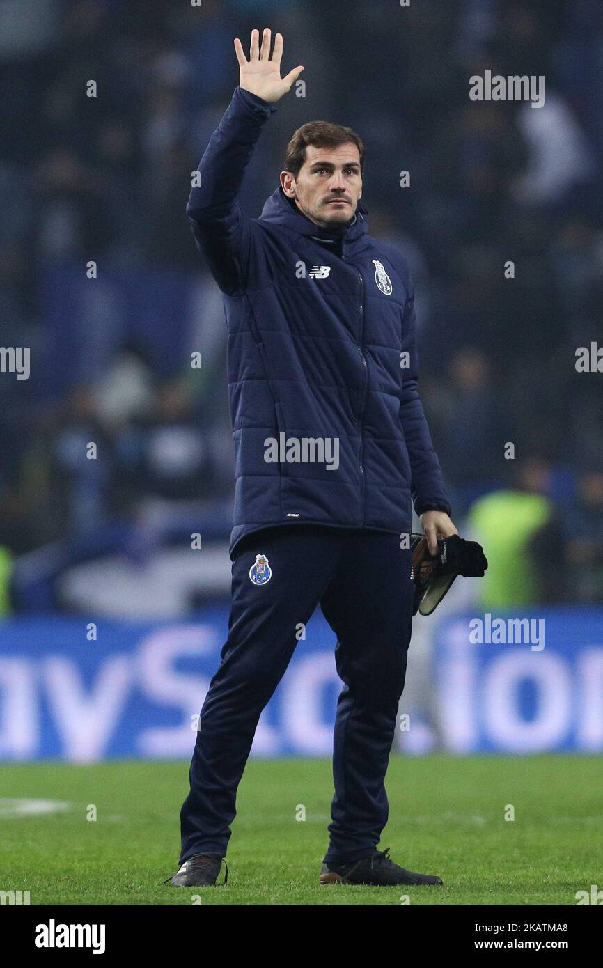 Porto&rsquo;s Spanish goalkeeper Iker Casillas seems to say goodbye to 