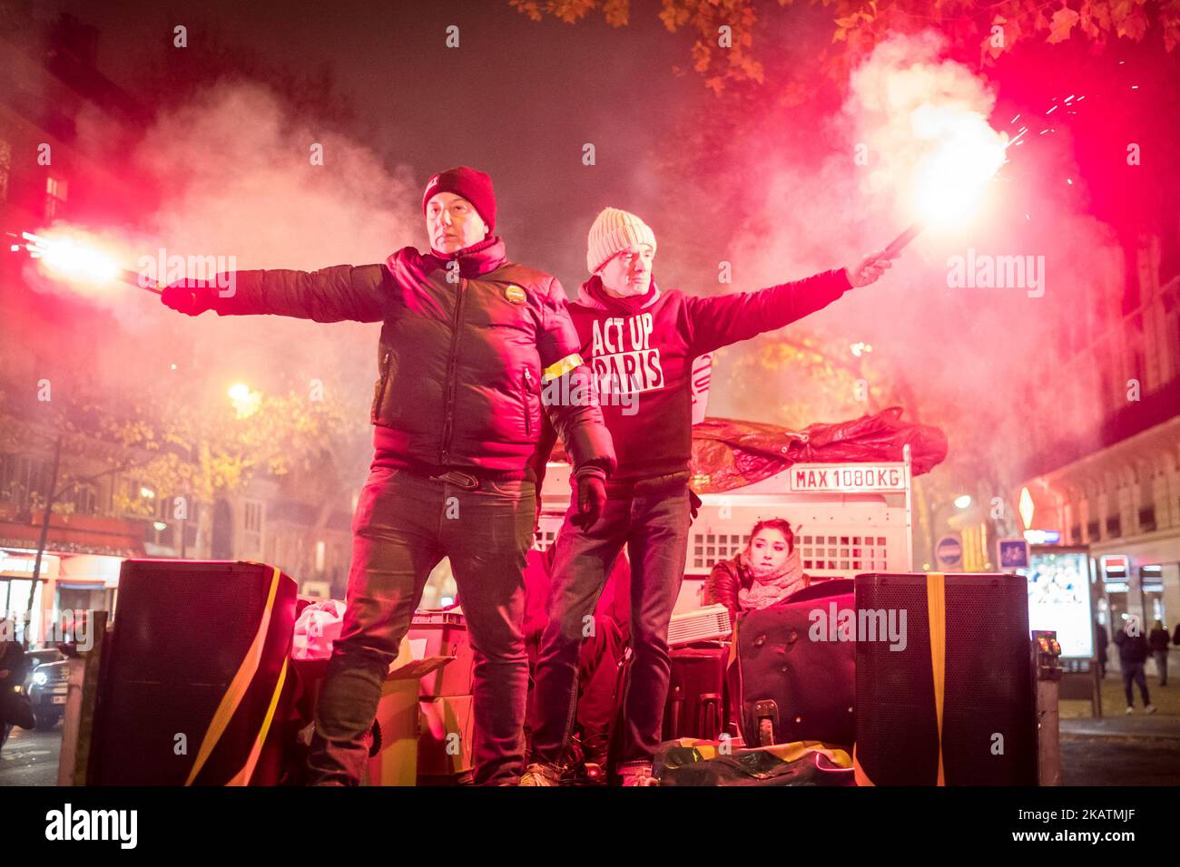 Demonstration march organized by the association Act Up-Paris during ...