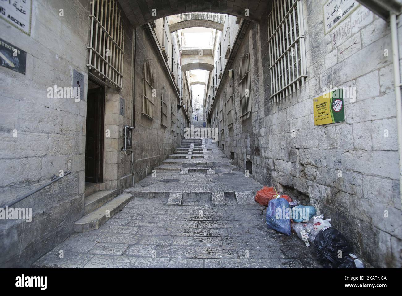 Various daily life and landscape images of the old city of Jerusalem. The old city is divided in 