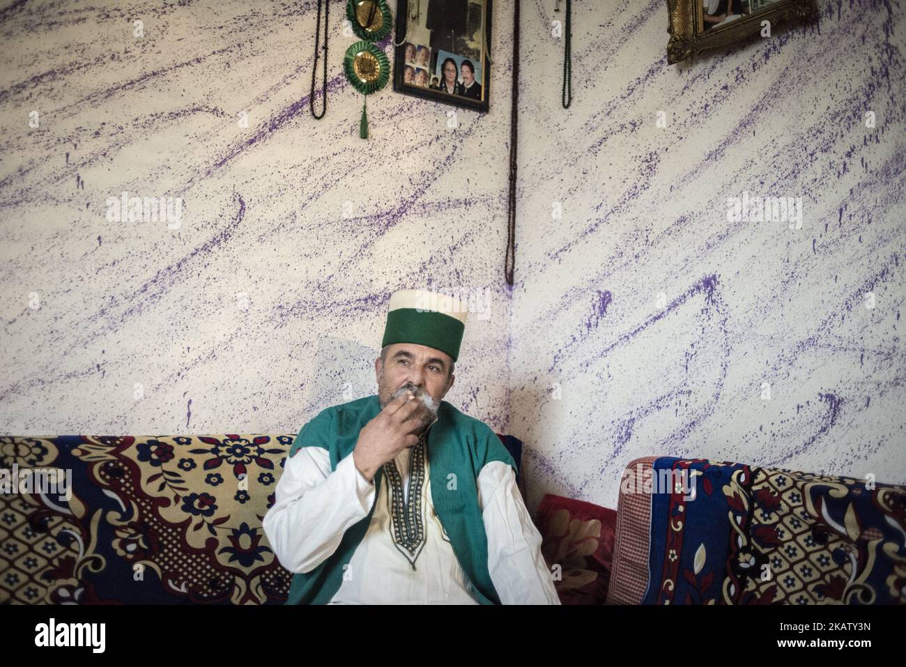 Besnik Muja in his apartment in Tosin Bunar, Belgrade, Serbia on ...