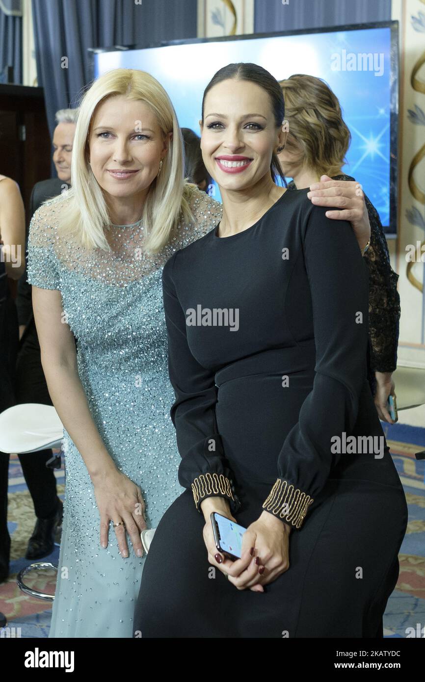 Anne Igartiburu and Eva Gonzalez attends TVE Christmas season
