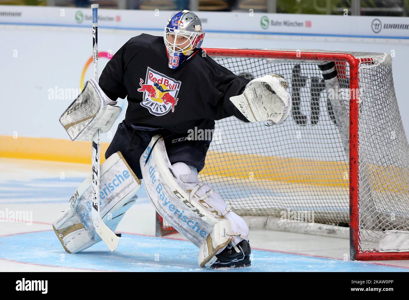 The helmets with the Red Bull logo are ready for the game GER, EHC Red Bull  Muenchen vs HC TIWAK