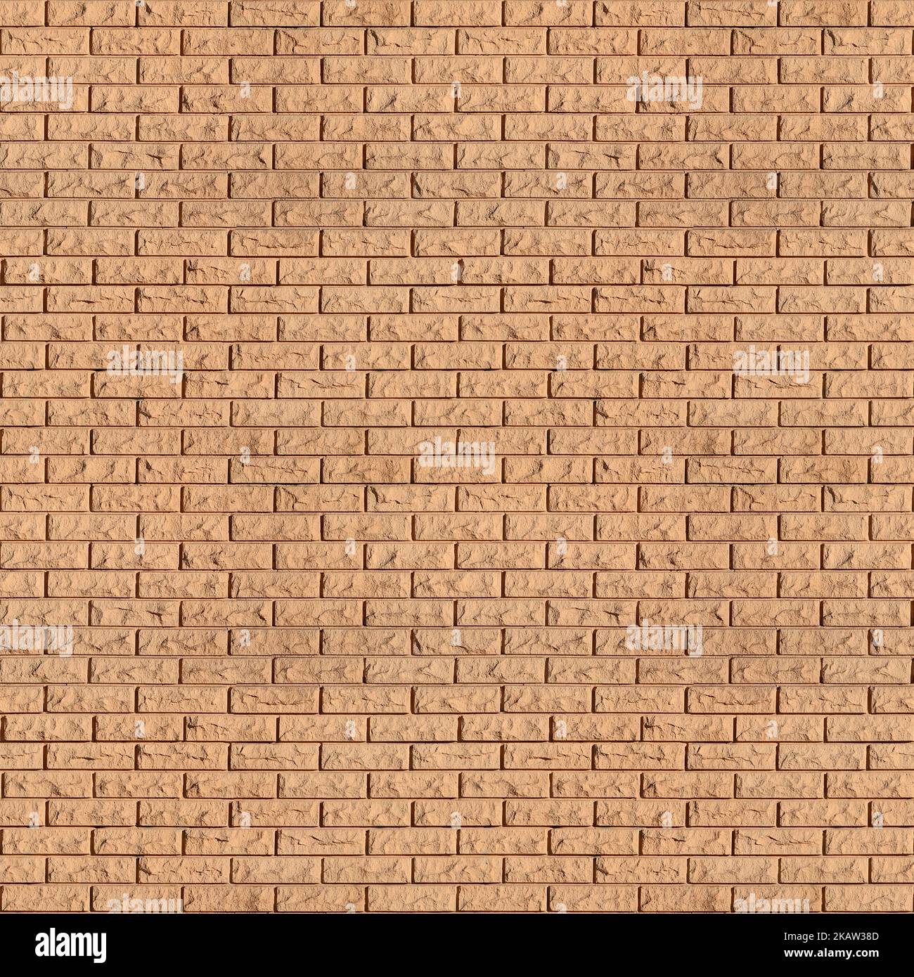 Weathered stained old brown brick wall background. Texture of an old wall of several floors with lots of rows of brown bricks Stock Photo