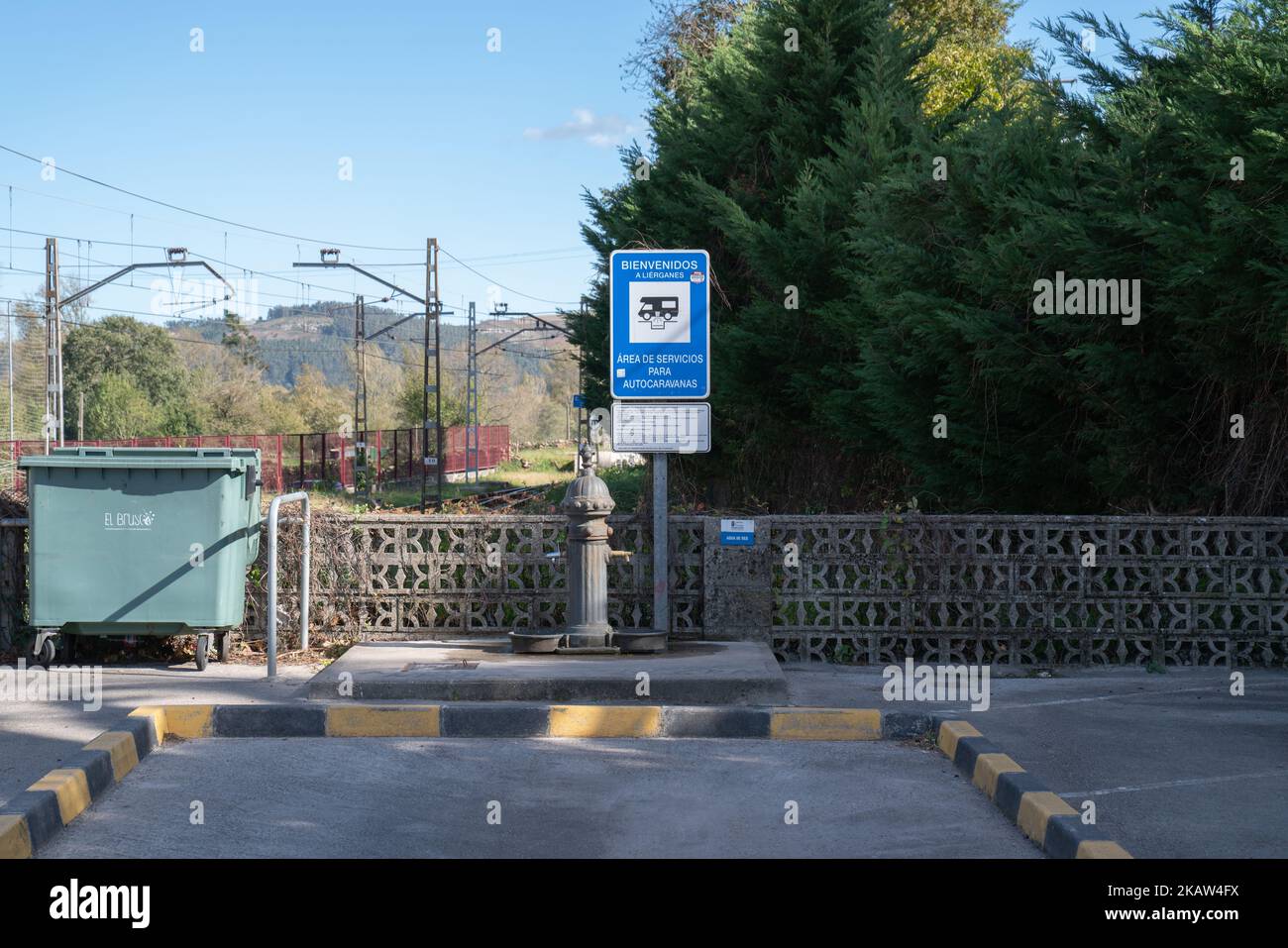 Service point for motorhome and campervan water and waste disposal at the Spanish aire in