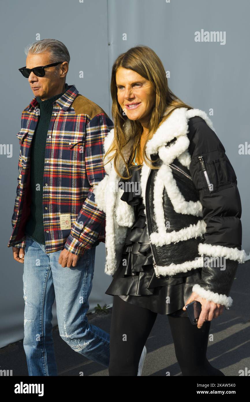 Angelo Gioia and Anna dello Russo is seen outside DSquared2 during Milan Men's Fashion Week Fall/Winter 2018/19 on January 14, 2018 in Milan, Italy. (Photo by Nataliya Petrova/NurPhoto) Stock Photo