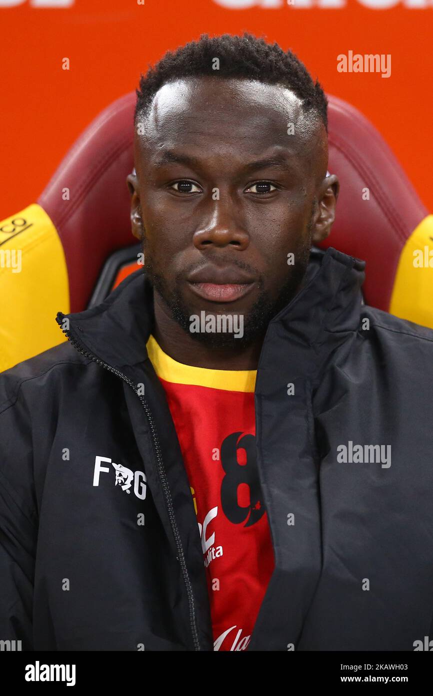 Bacary Sagna of Benevento during the serie A match between AS Roma and Benevento Calcio at Stadio Olimpico on February 11, 2018 in Rome, Italy. (Photo by Matteo Ciambelli/NurPhoto) Stock Photo