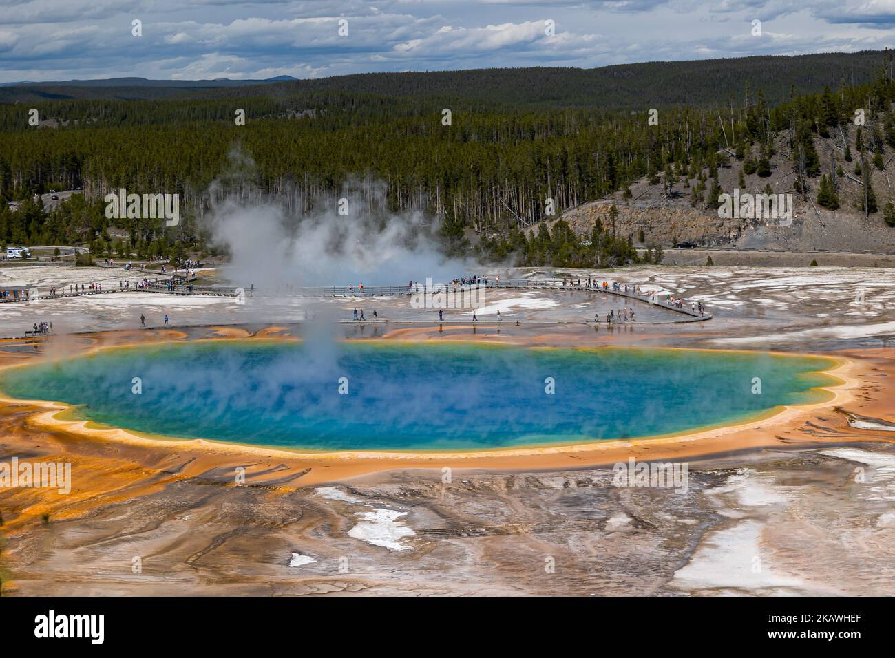 An aerial view of the Grand Prismatic Spring in Wyoming Stock Photo Alamy