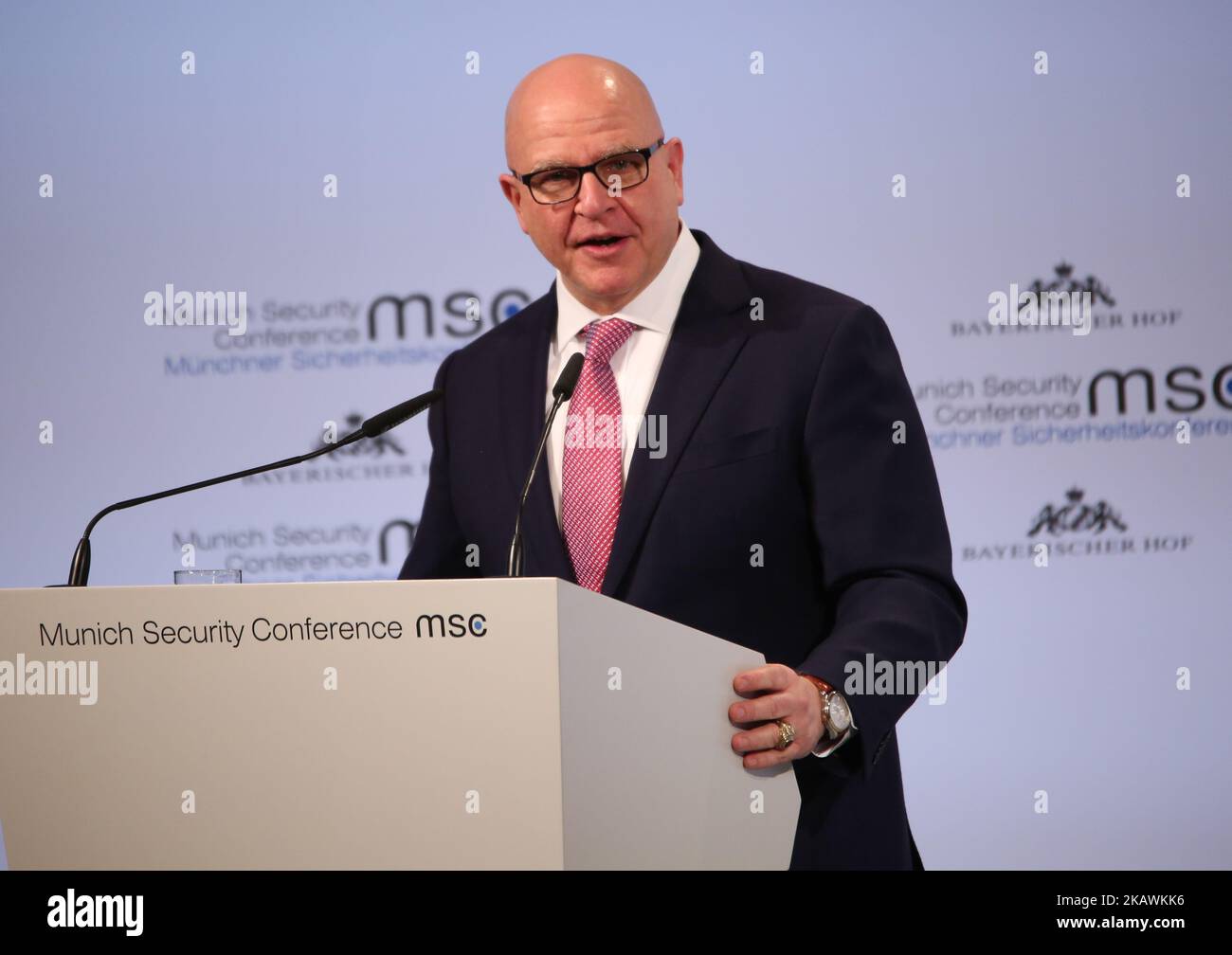 The United States National Security Advisor Herbert Raymond McMaster spoke at the Munich Security Conference. The MSC is held at the hotel Bayerischer Hof from February 16th to Februay 18th. (Photo by Alexander Pohl/NurPhoto) Stock Photo