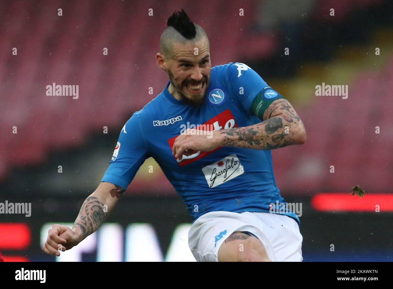 Marek Hamsik (SSC Napoli) during the Italian Serie A football SSC Napoli v Spal at S. Paolo Stadium in Naples on February 18, 2018 (Photo by Paolo Manzo/NurPhoto)  Stock Photo