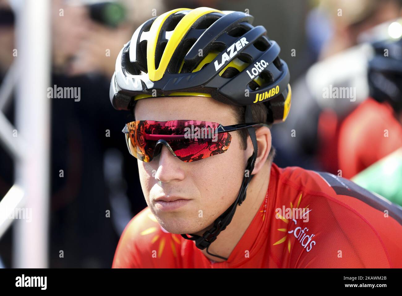 Dylan Groenewegen of Team Lotto NL-Jumbo before the 5th stage of the cycling Tour of Algarve between Faro and Alto do Malhao, on February 18, 2018. (Photo by Filipe Amorim/NurPhoto) Stock Photo