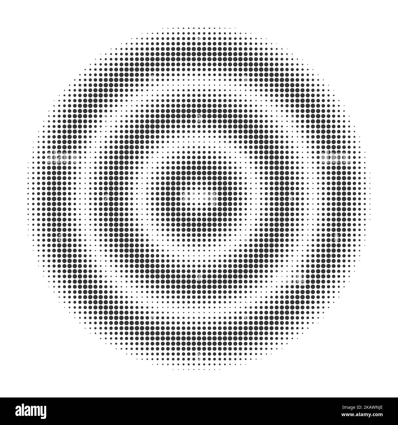 Halftone ring with water ripple effect. Sonar wave. Sound wave. Touch effect. Isolated on white background. Stock Vector