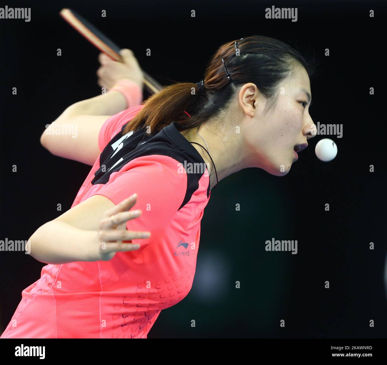 Ning DING of China during 2018 International Table Tennis Federation ...
