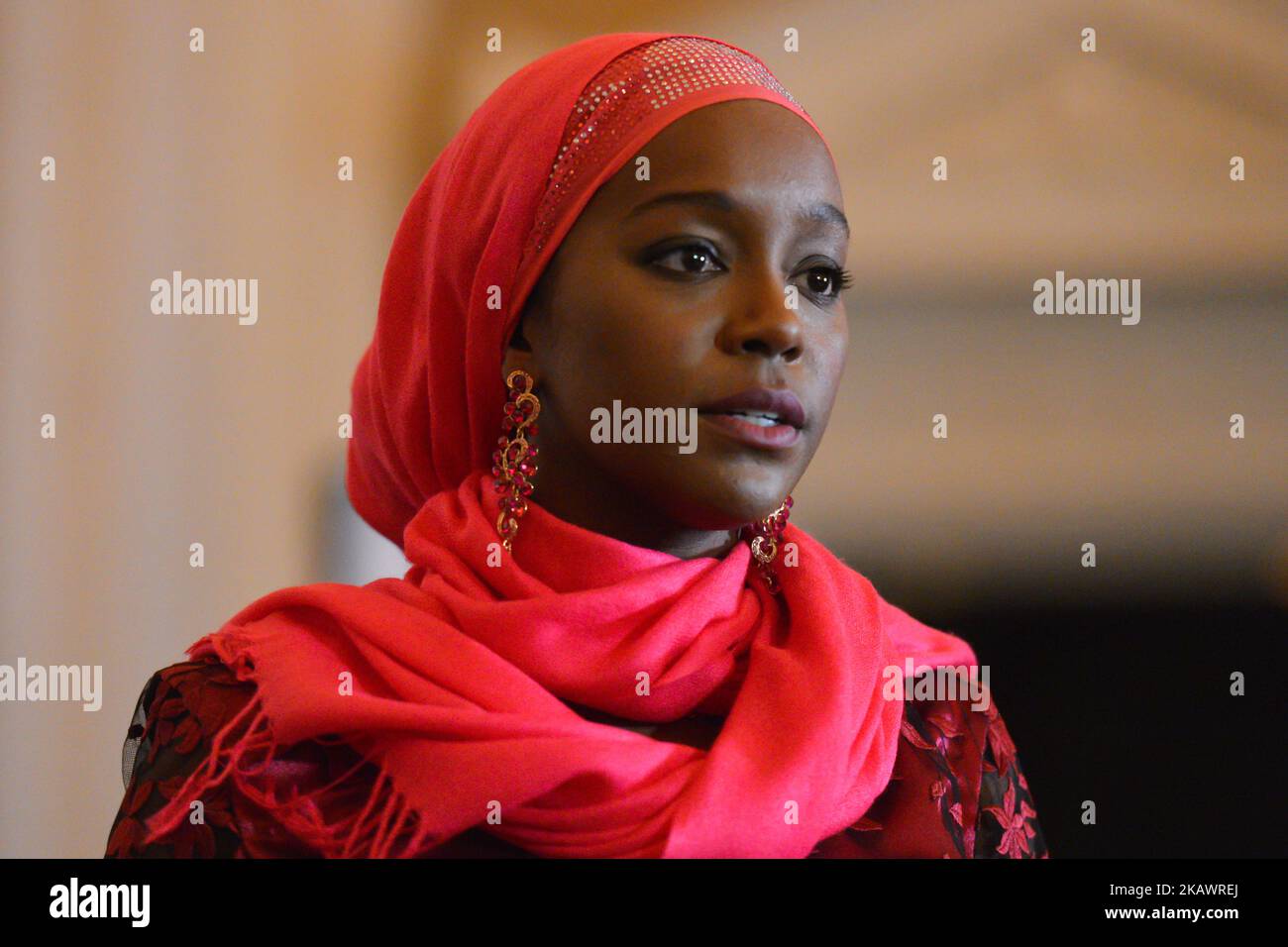 American actress, Aja Naomi King, during an on set photo call, which has just commenced in Dublin for the Pembridge Pictures and Umedia production of ‘A Girl from Mogadishu’ – a true story based on the testimony of Ifrah Ahmed. Born into a refugee camp in war-torn Somalia, Ifrah was trafficked to Ireland as a teenager. Recounting her traumatic childhood experiences of Female Genital Mutilation / Cutting (FGM/C) when applying for refugee status, she was again traumatized and decided to devote her life to the eradication of the practice. Ifrah emerged as one of the world’s foremost internationa Stock Photo