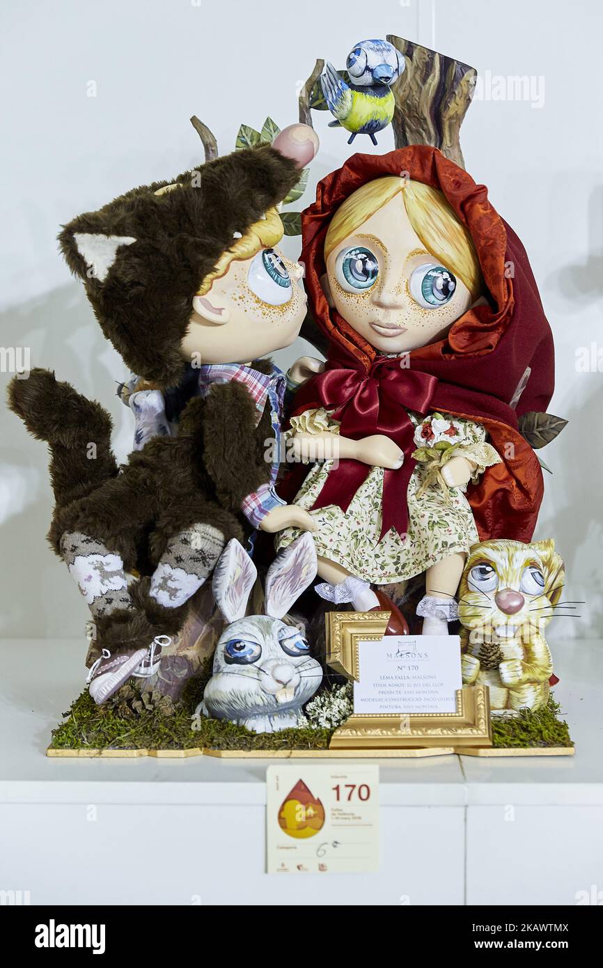 Neighton Puppet 'Ninots' (puppets) depicting Little Red Riding Hood tale characters is ...