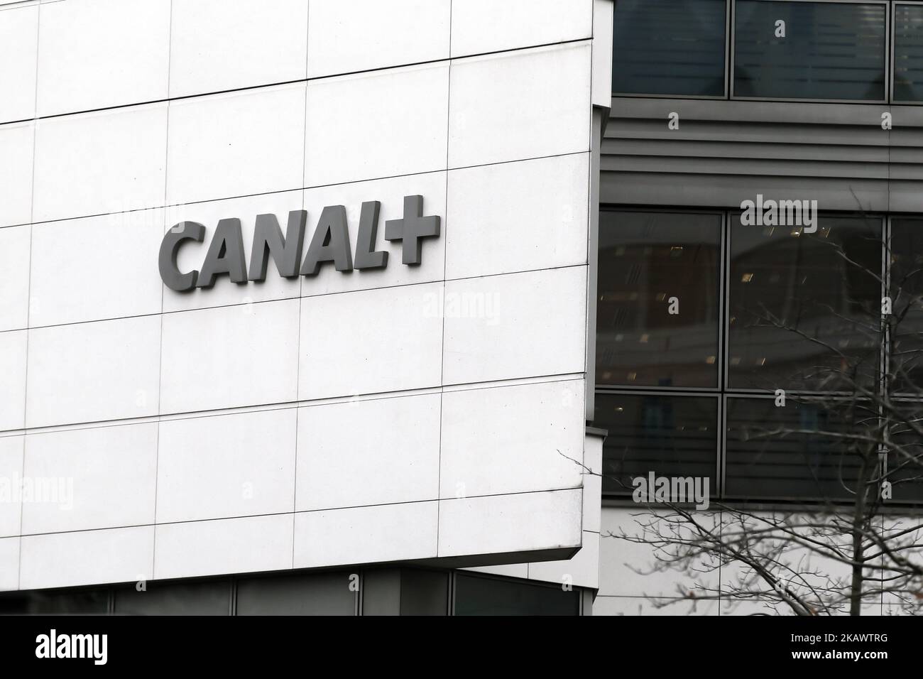 A picture taken on March 2nd, 2018 in Issy-les-Moulineaux, a neighbouring  suburb of Paris, shows a view of French television Group Canal Plus (Groupe  Canal Plus, Groupe Canal+). TF1 also operates quite