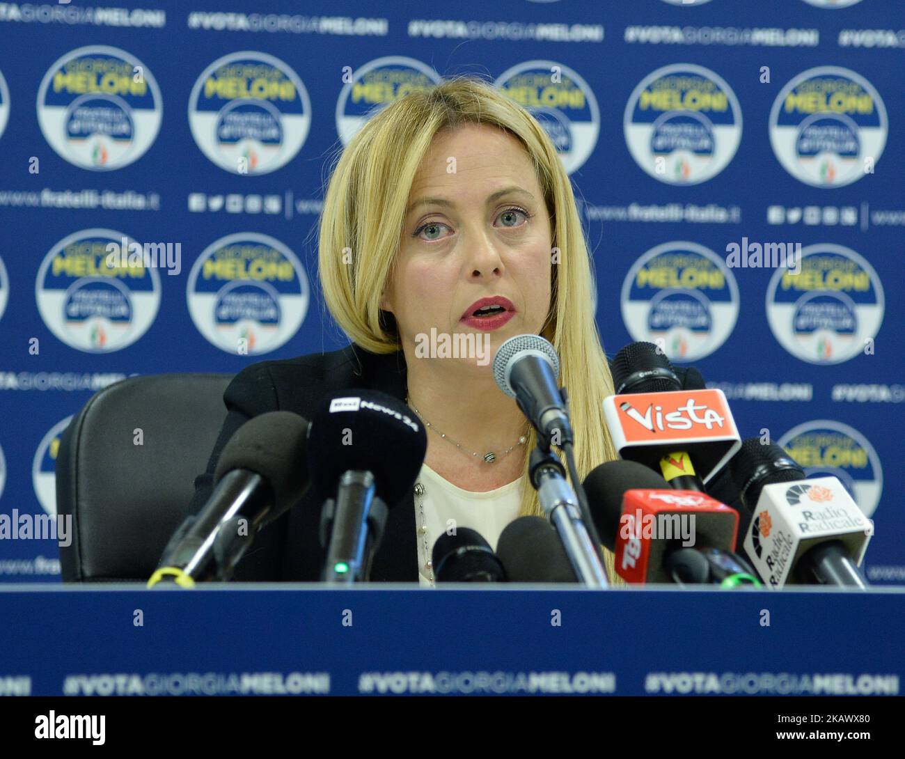 Meloni Fratelli d'Italia during conference postelection 2018