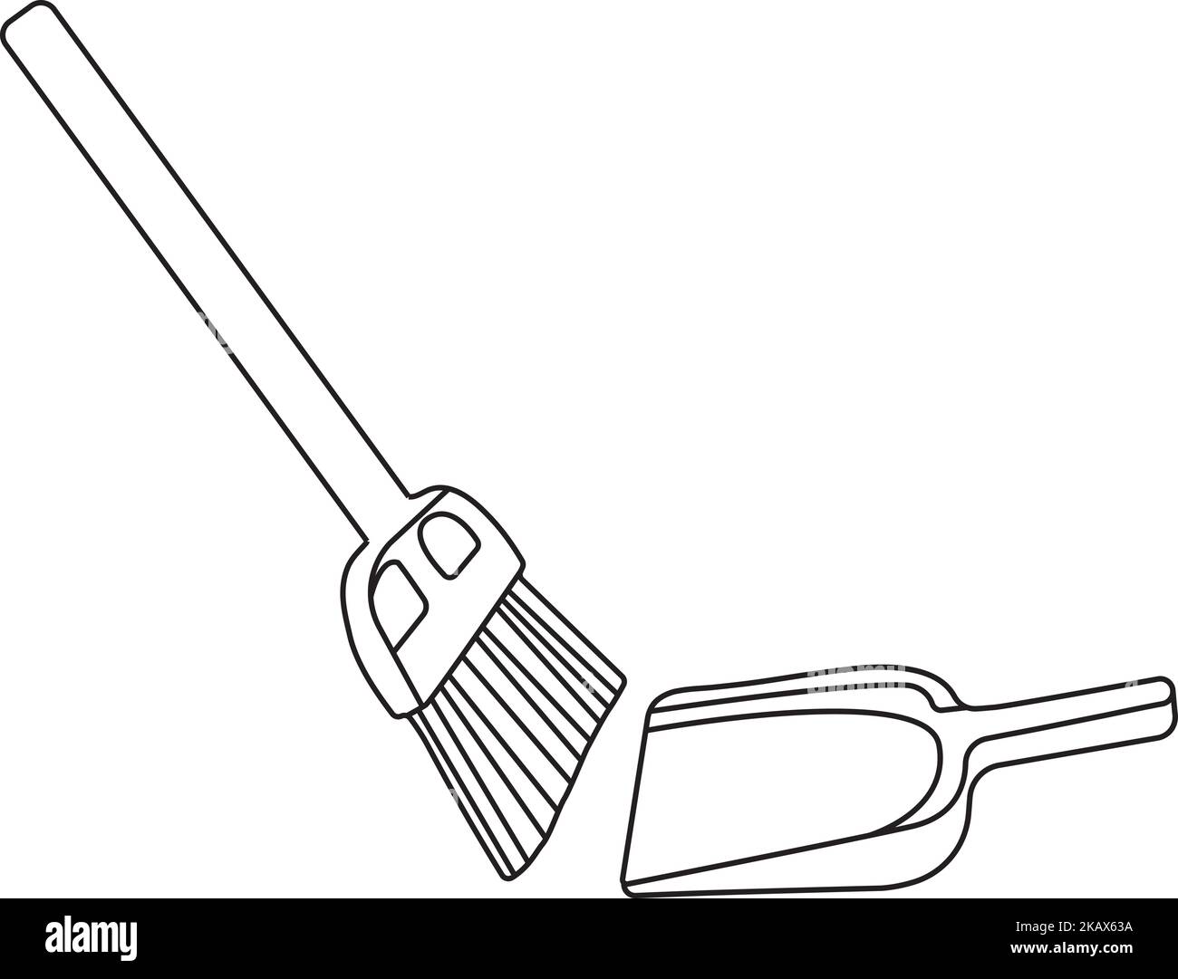 A vector illustration of a broom and dustpan Stock Vector Image & Art