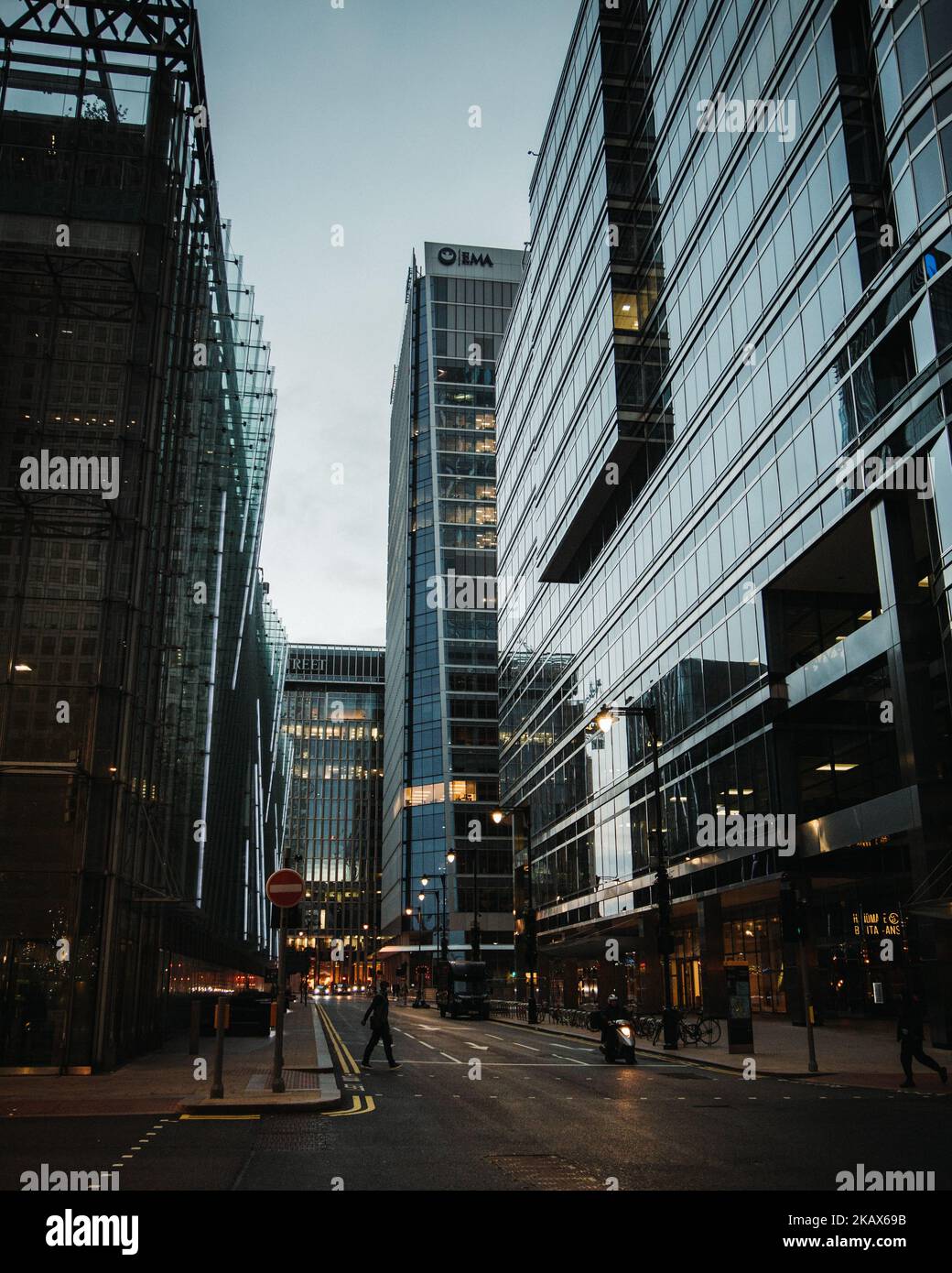 The modern high-rise buildings in a city on a gloomy day Stock Photo ...