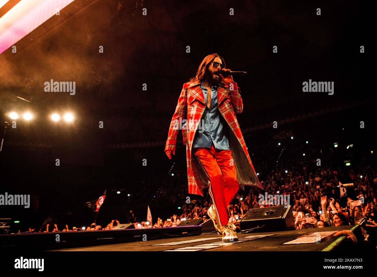 Jared Leto of the american rock band Thirty Seconds To Mars performing live at Unipol Arena in Bologna, Italy on March 17, 2018. (Photo by Roberto Finizio/NurPhoto) Stock Photo