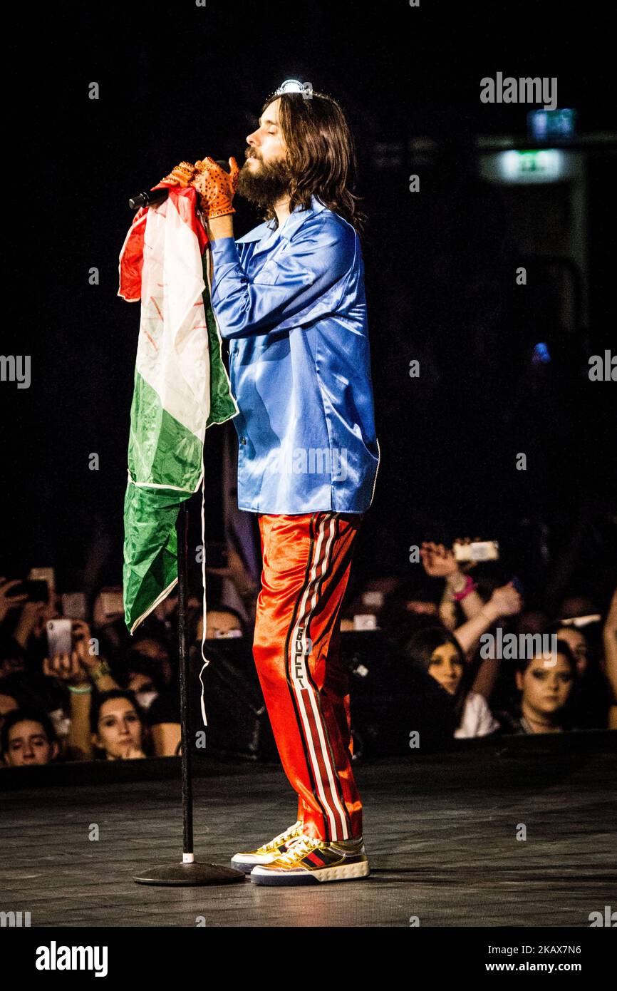 Jared Leto of the american rock band Thirty Seconds To Mars performing live at Unipol Arena in Bologna, Italy on March 17, 2018. (Photo by Roberto Finizio/NurPhoto) Stock Photo