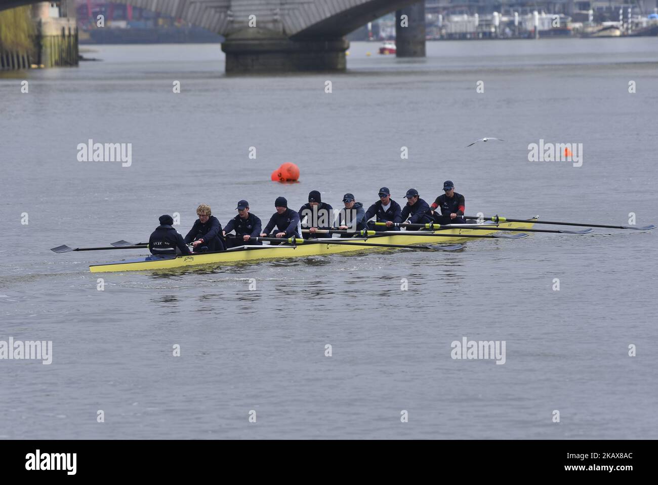 Putney Rowing Print Oxford and Cambridge's women and men teams are seen during a training ...