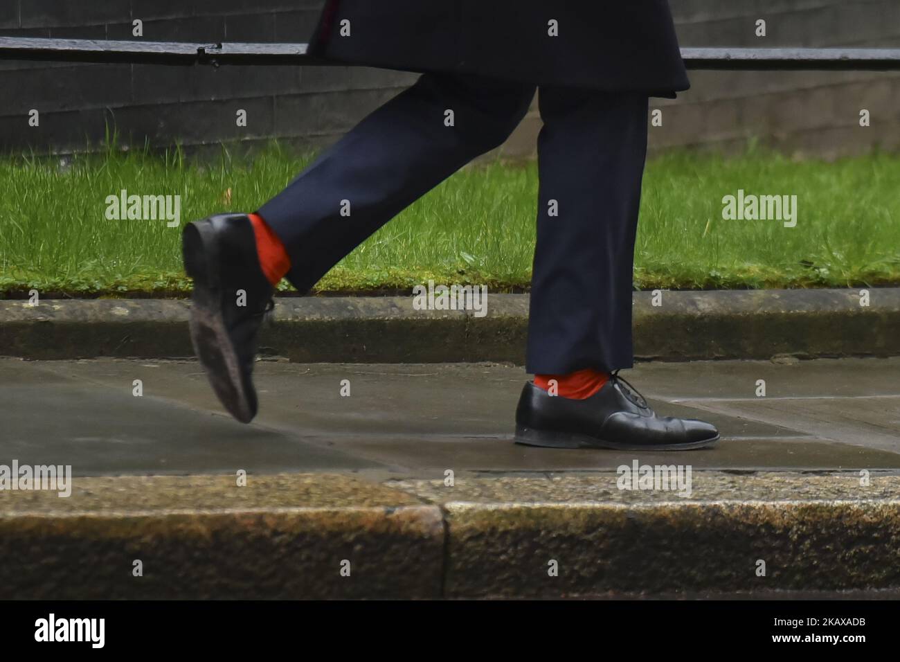 Detail of Britain's Secretary of State for Digital, Culture, Media and Sport Mat Hancock as he leaves 10 Downing Street after attending the weekly Cabinet Meeting, London on March 27, 2018. Prime Minister Theresa May is facing another Brexit hurdle after the opposition Labour Party announced its pushing for a legal commitment to avoid a hard border with Ireland after Britain leaves the European Union. The Migration Advisory Committee (MAC) said businesses are concerned about their ability to recruit workers from the EU after Britain leaves the EU. UK employers also see EU workers as 'more reli Stock Photo