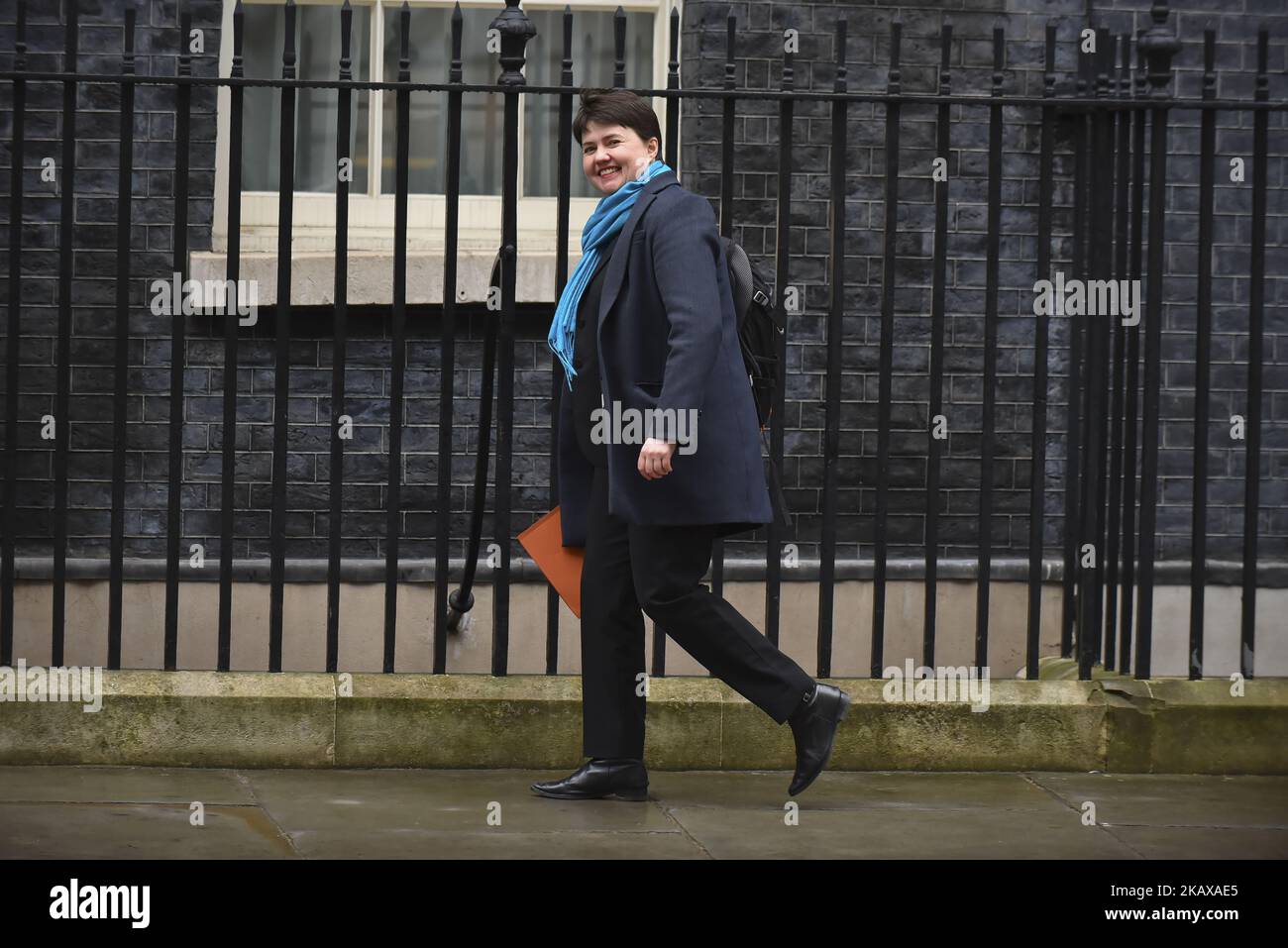 Ruth Davidson, leader of the Scottish Conservatives arrives at 10 Downing Street, London on March 27, 2018. Prime Minister Theresa May is facing another Brexit hurdle after the opposition Labour Party announced its pushing for a legal commitment to avoid a hard border with Ireland after Britain leaves the European Union. The Migration Advisory Committee (MAC) said businesses are concerned about their ability to recruit workers from the EU after Britain leaves the EU. UK employers also see EU workers as 'more reliable' and eager than their British counterparts, the report said. (Photo by Albert Stock Photo